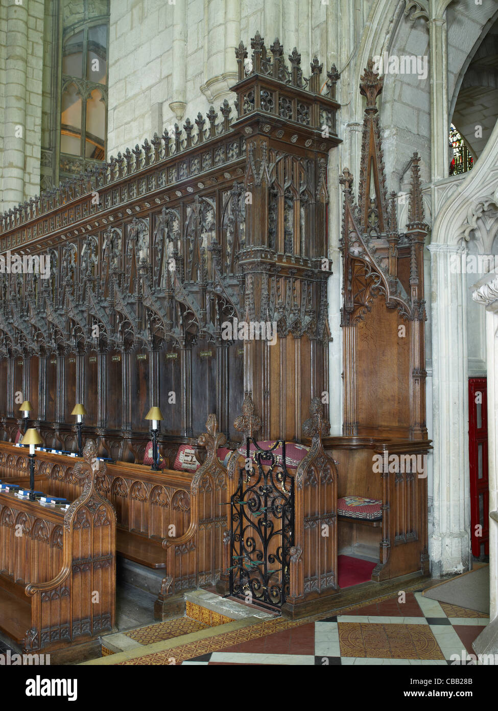 Kathedrale von Gloucester, Sitz des Bürgermeisters Stockfoto