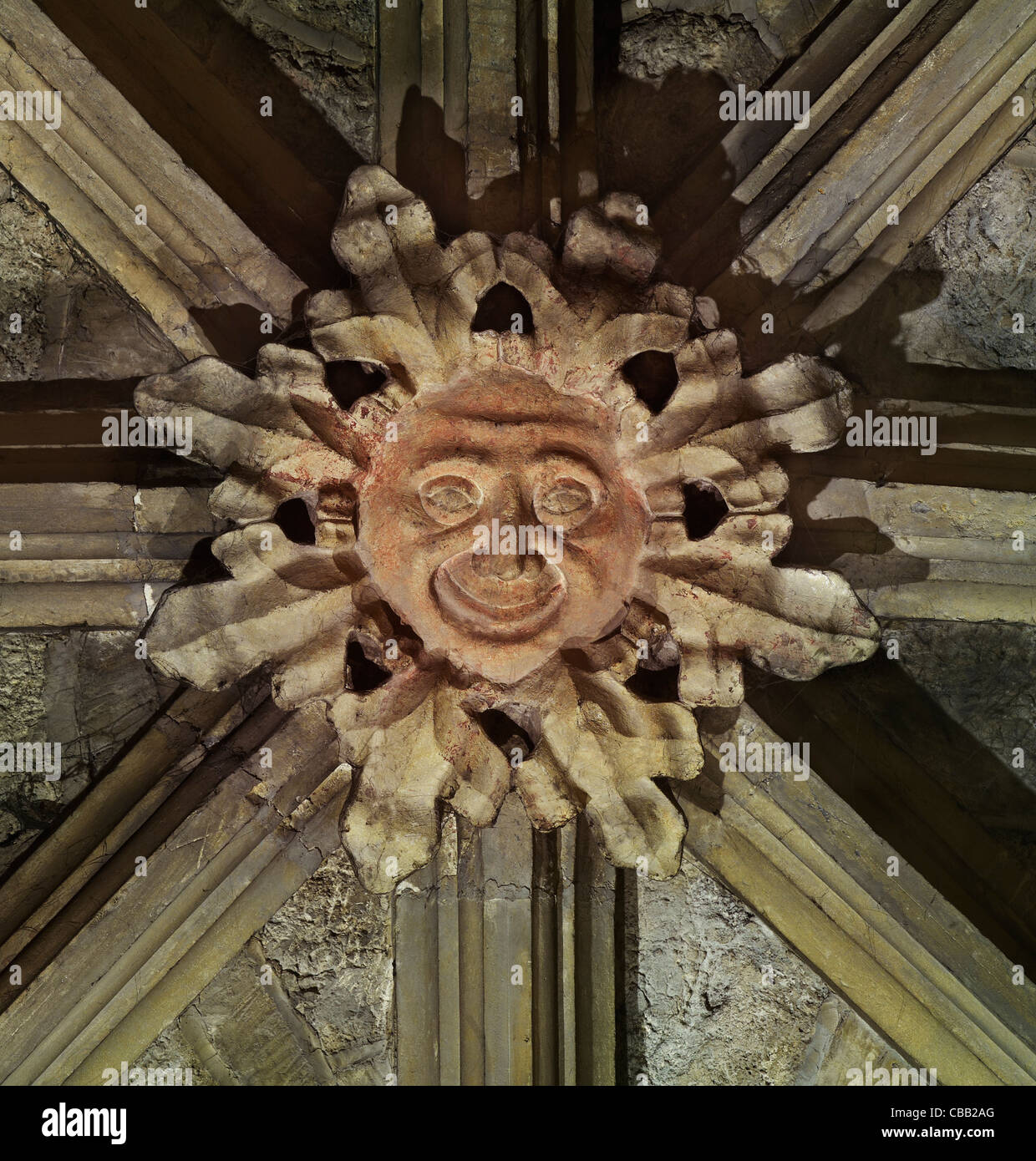 Kathedrale von Gloucester heidnischen Grüner Mann Stockfoto
