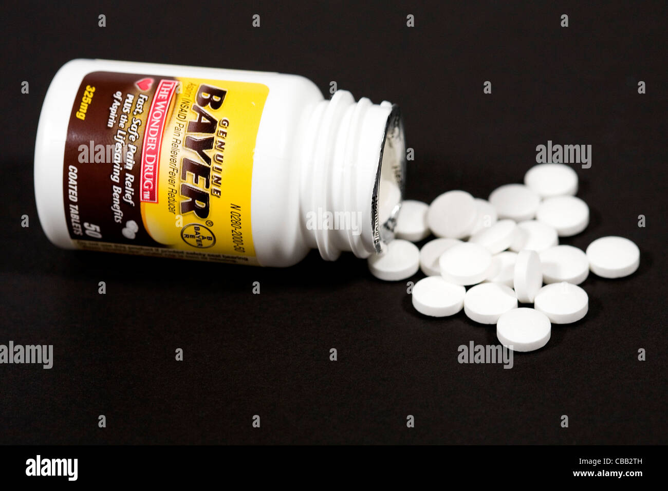 Bayer Aspirin-Tabletten. Stockfoto