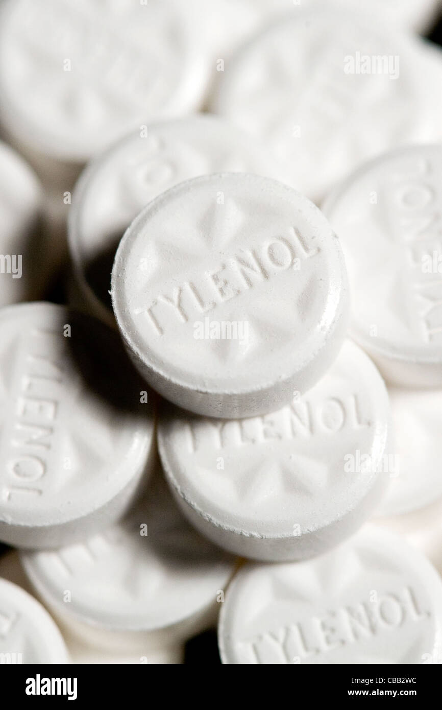Tylenol Paracetamol Tabletten. Stockfoto