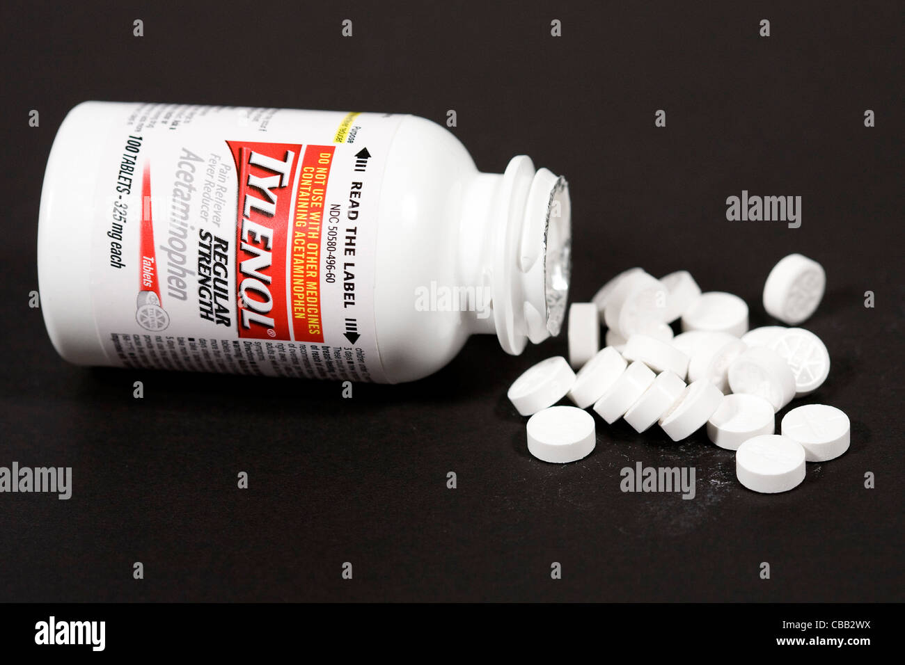 Tylenol Paracetamol Tabletten. Stockfoto