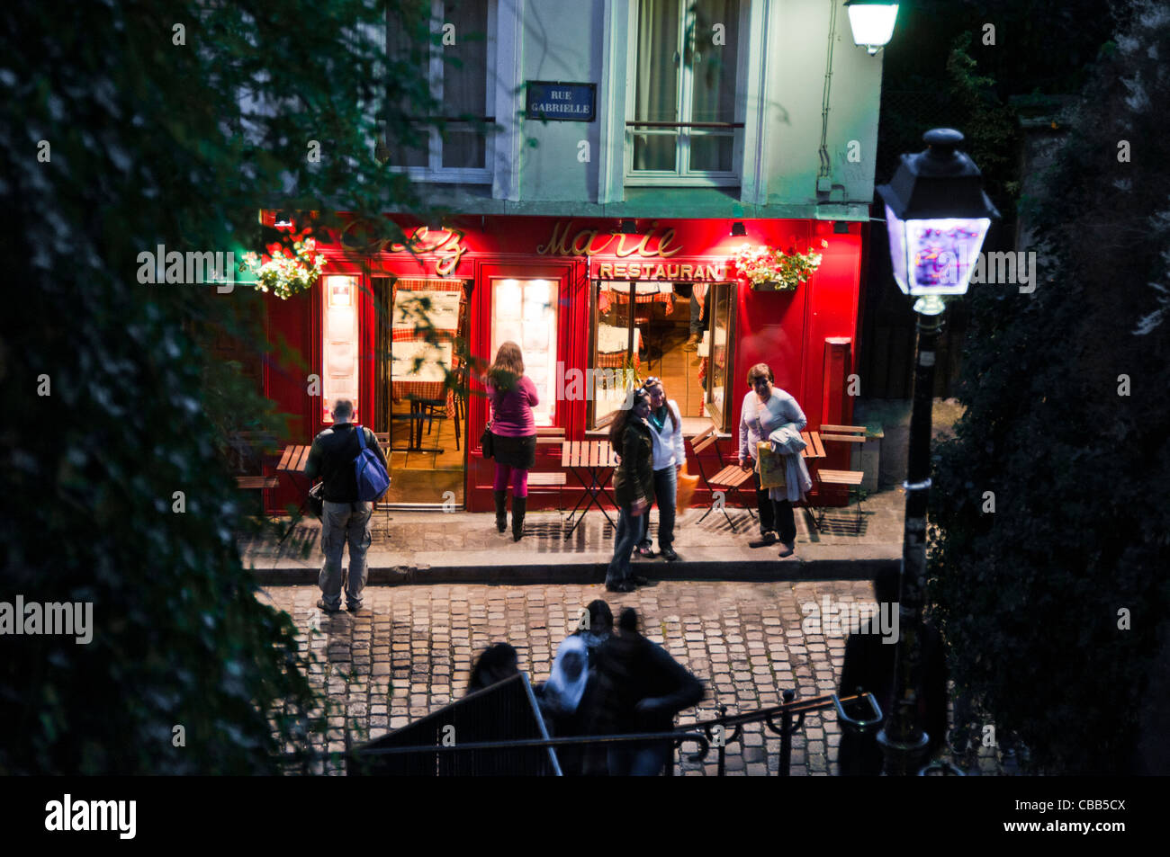 Paris Frankreich Straßencafé im freien Stockfoto