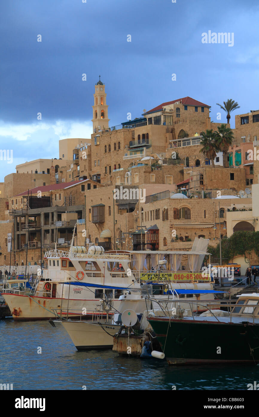 Israel, Tel Aviv-Yafo, einen Blick auf die Altstadt von Jaffa-Hafen Stockfoto