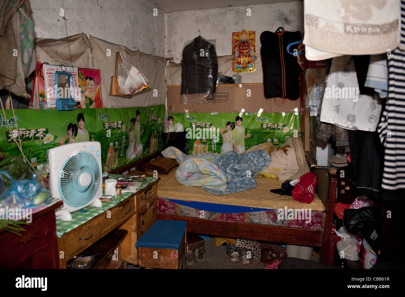 Ein Zimmer Wohnung einer Familie in Peking Stockfoto