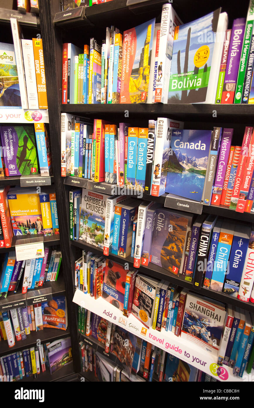 England, Buchhandlung Travel Auswahl anzeigen Stockfoto