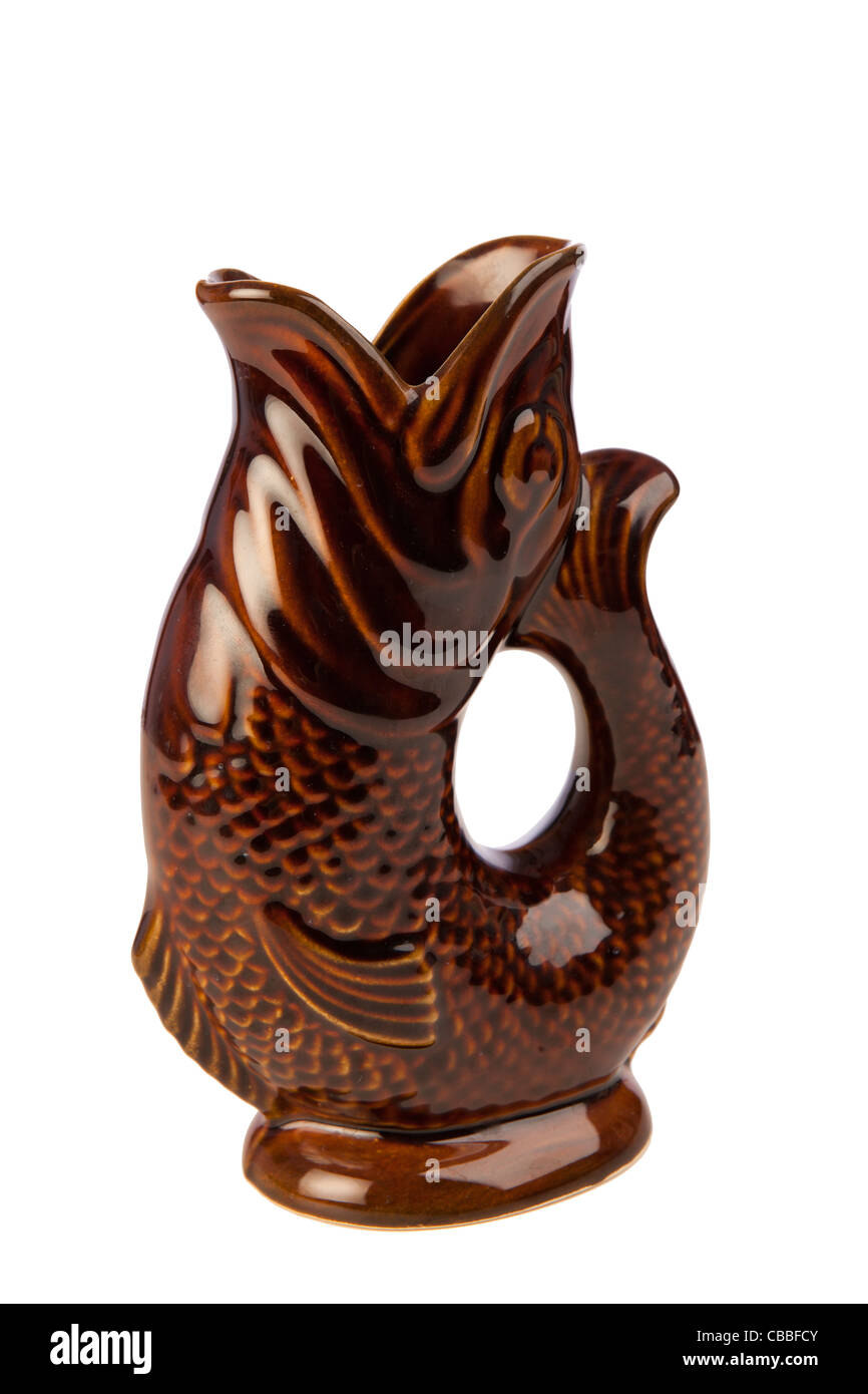 Handwerk, Dartmouth Keramik Keramik Gurgeln Fisch Krug Stockfoto
