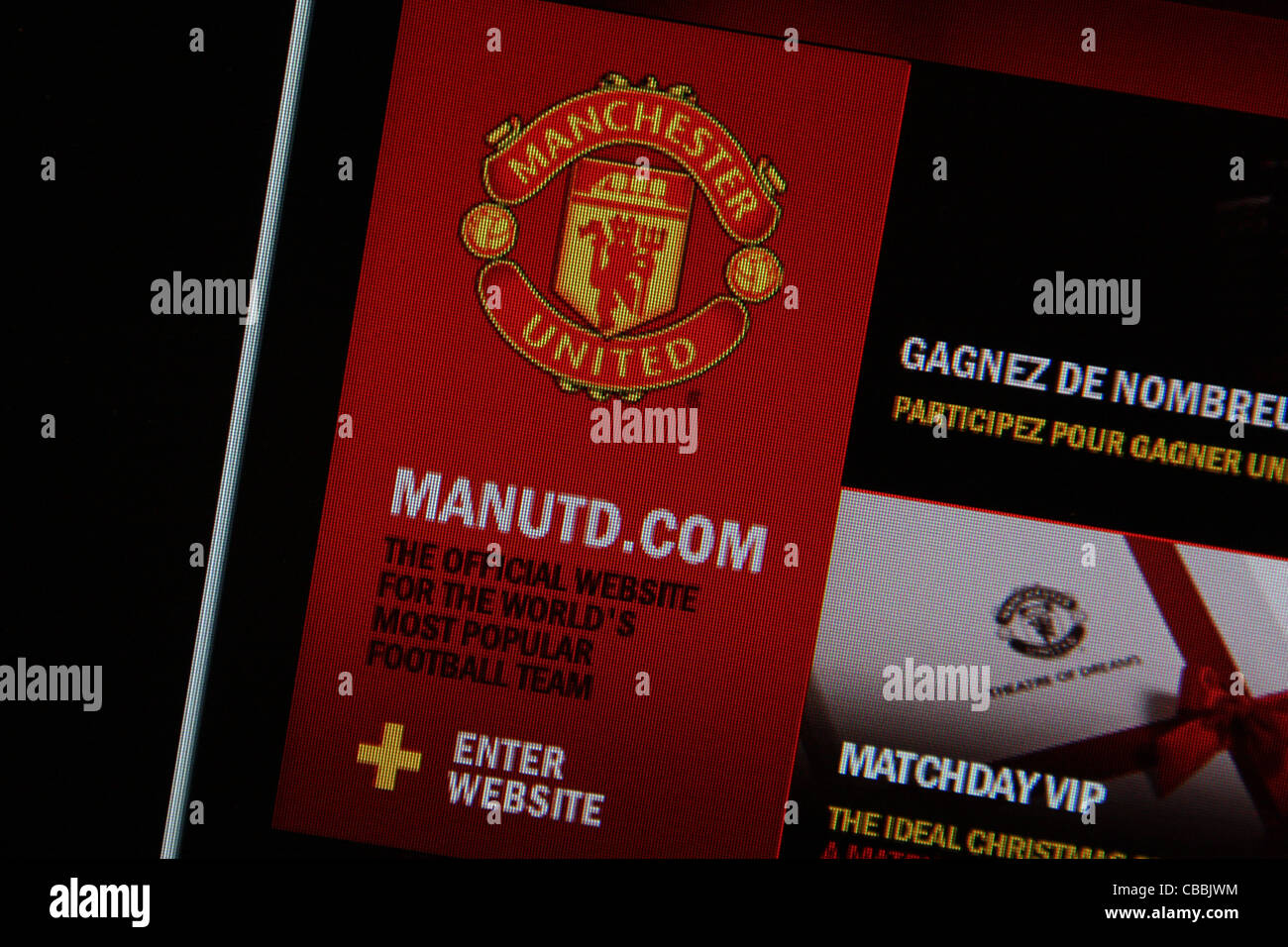 ManUtd.com Manchester united website Stockfoto