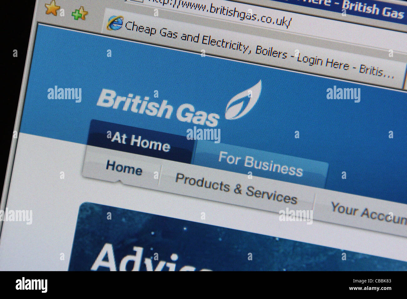 Britishgas britishgas.co.uk Website online Stockfoto