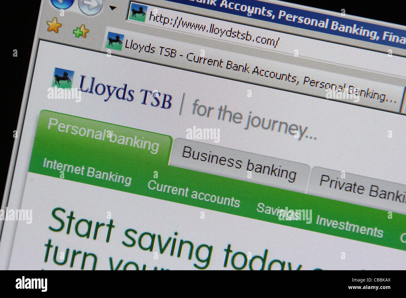 Lloyds Tsb lloydstsb.com Webseite Stockfoto