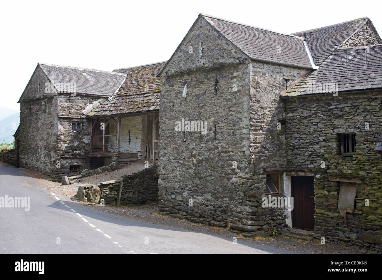 Traditionelle landwirtschaftliche Gebäude, Lake District, England. Stockfoto
