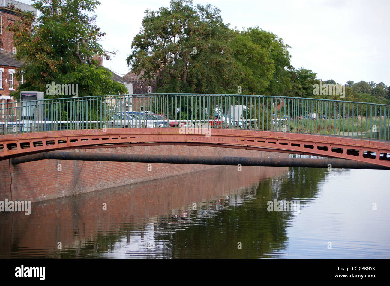 Gusseisen-Steg durch William Jessop oder John Rennie 1811, gegossen in Butterley Eisenhütte, Boston, Lincolnshire, England Stockfoto