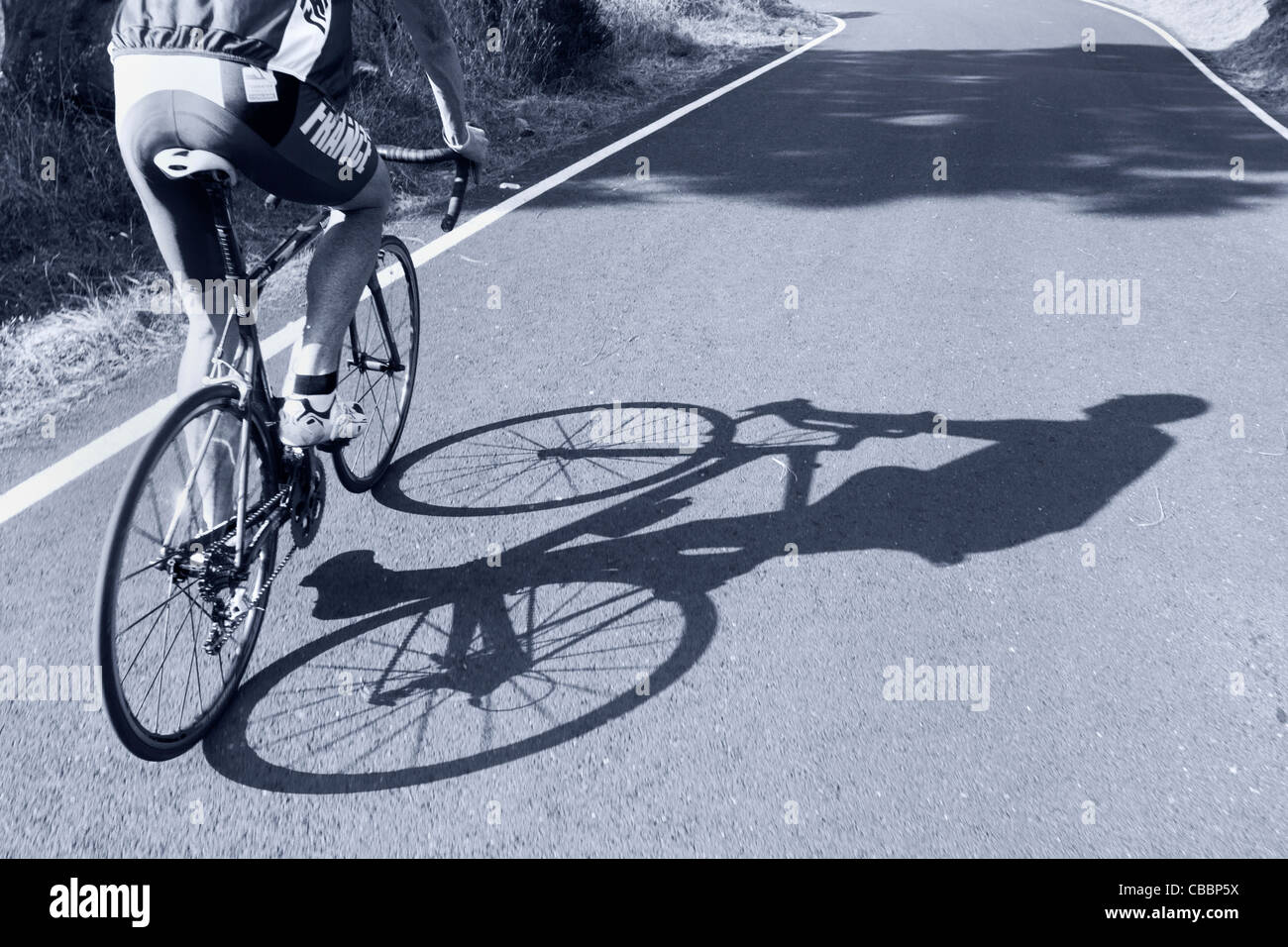 Eine Reihe von Fotos der Radfahrer in den Bergen von Gran Canaria. Stockfoto