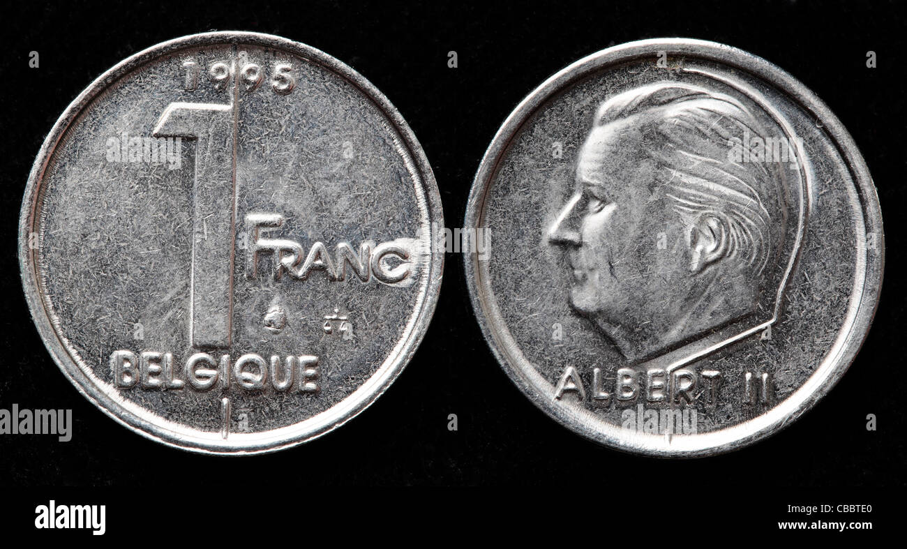 1-Franc-Münze, Belgien, 1995 Stockfoto