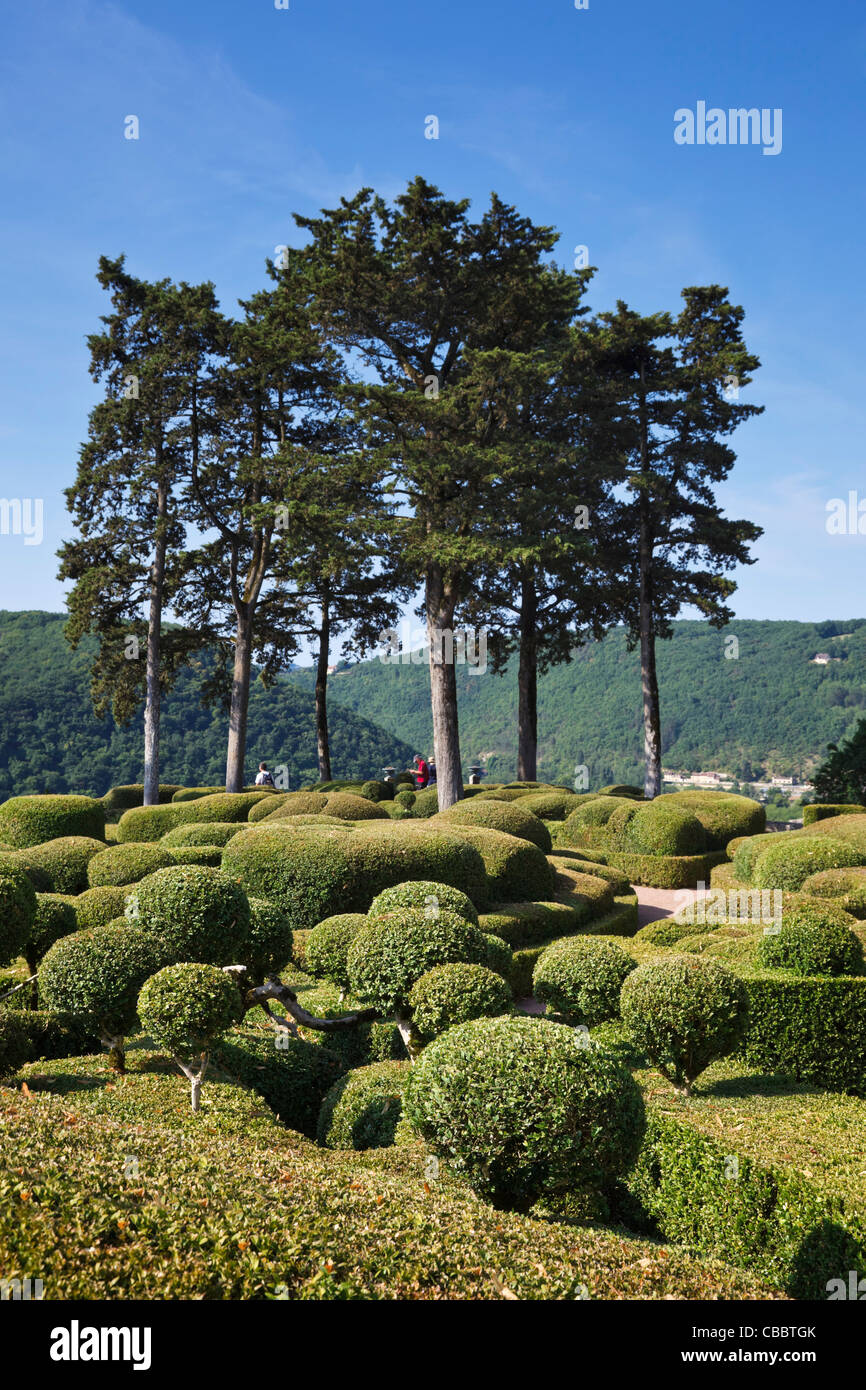 Gärten von Marqueyssac in der Dordogne, Frankreich Stockfoto