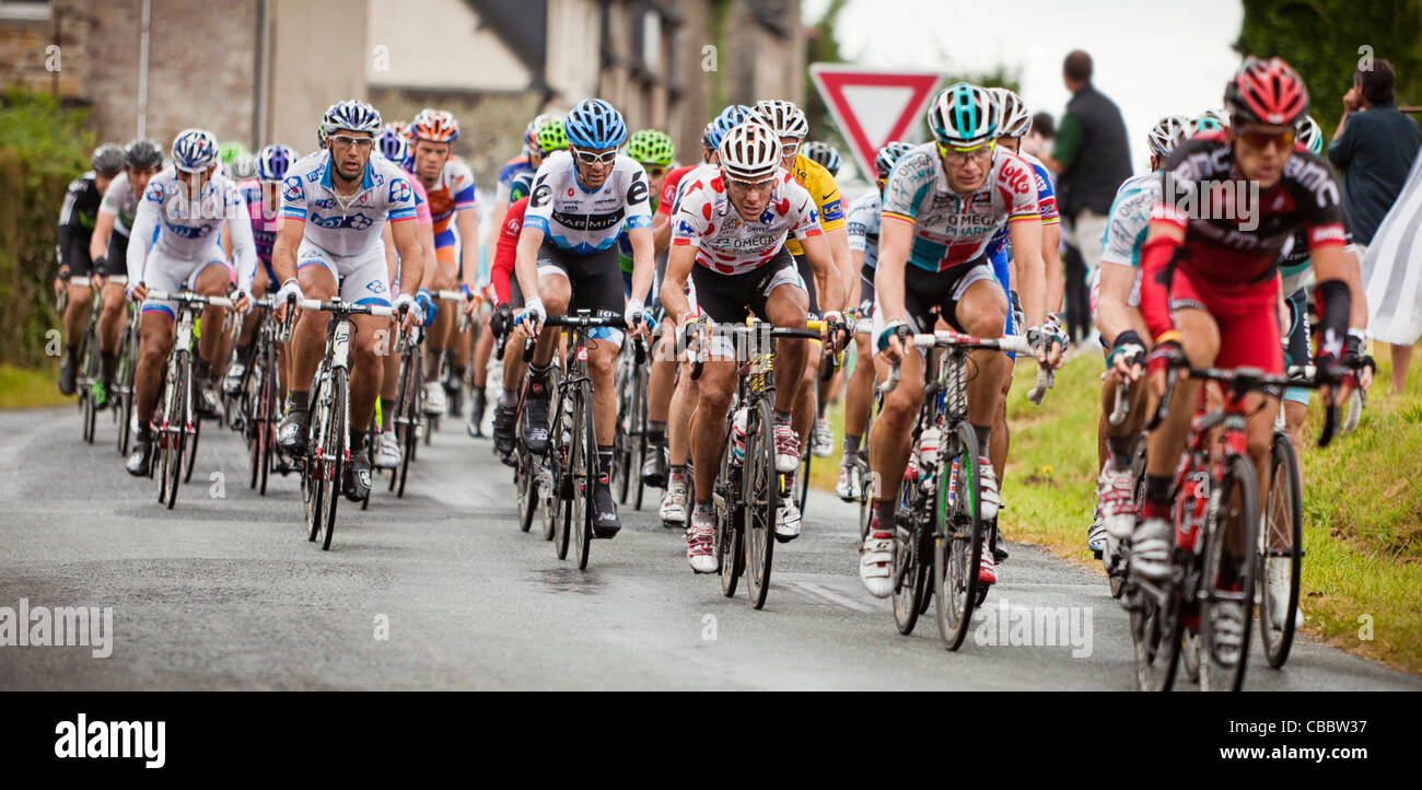 Peloton der Tour de France, Bretagne, 2011 Stockfoto