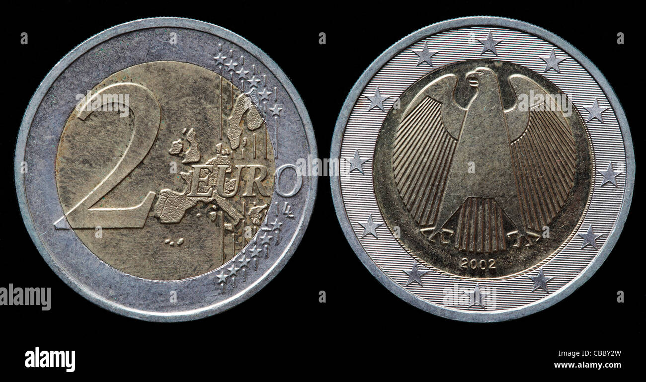 2-Euro-Münze, Deutschland, 2002 Stockfotografie - Alamy