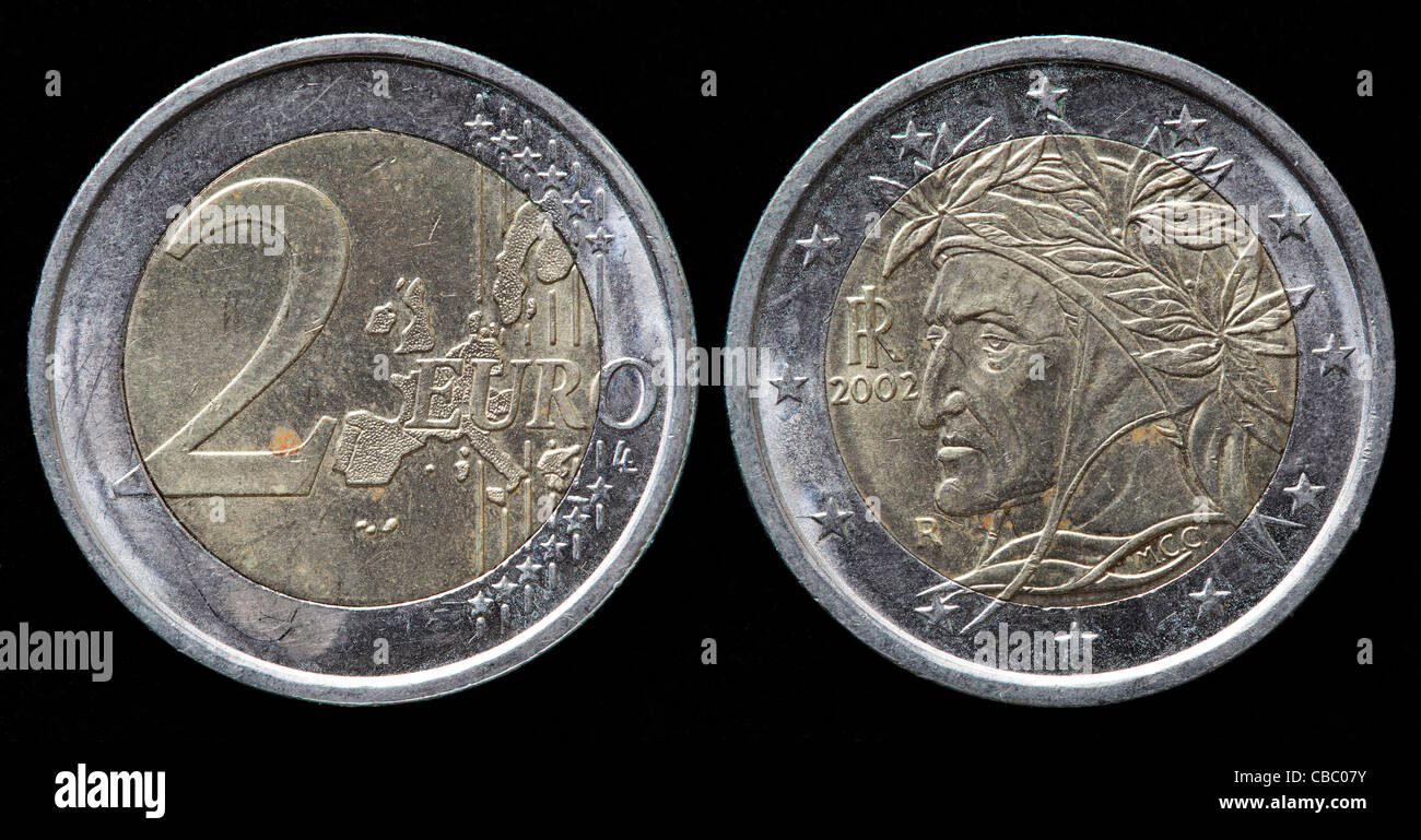 2-Euro-Münze, Italien, 2002 Stockfotografie - Alamy