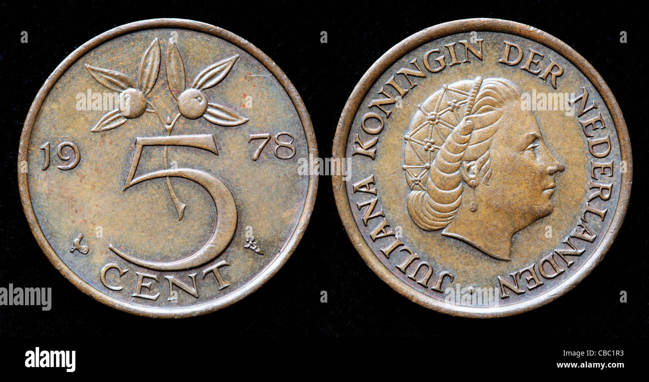 5-Cent-Münze, Niederlande, 1978 Stockfoto