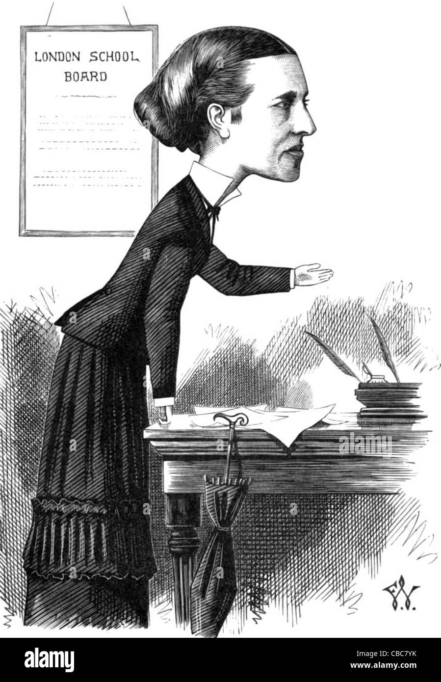 ELIZABETH GARRETT ANDERSON (1836 – 1917), britischer Arzt und Feministin nach Wahl zum ersten London School Board im Jahre 1870 Stockfoto