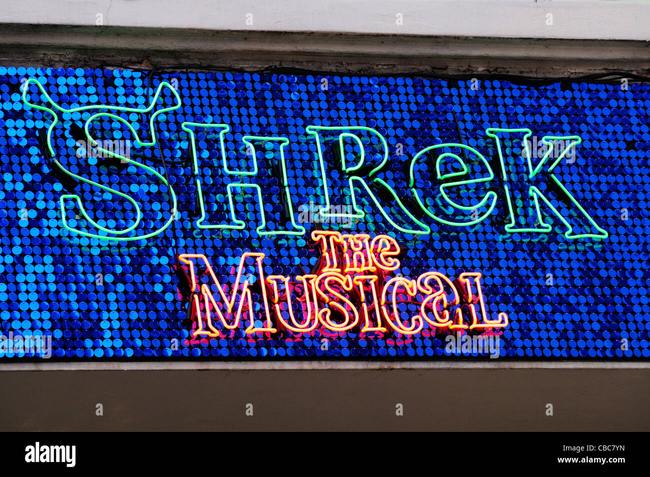 Shrek das musikalische Zeichen, Theatre Royal, Drury Lane, London, England, UK Stockfoto