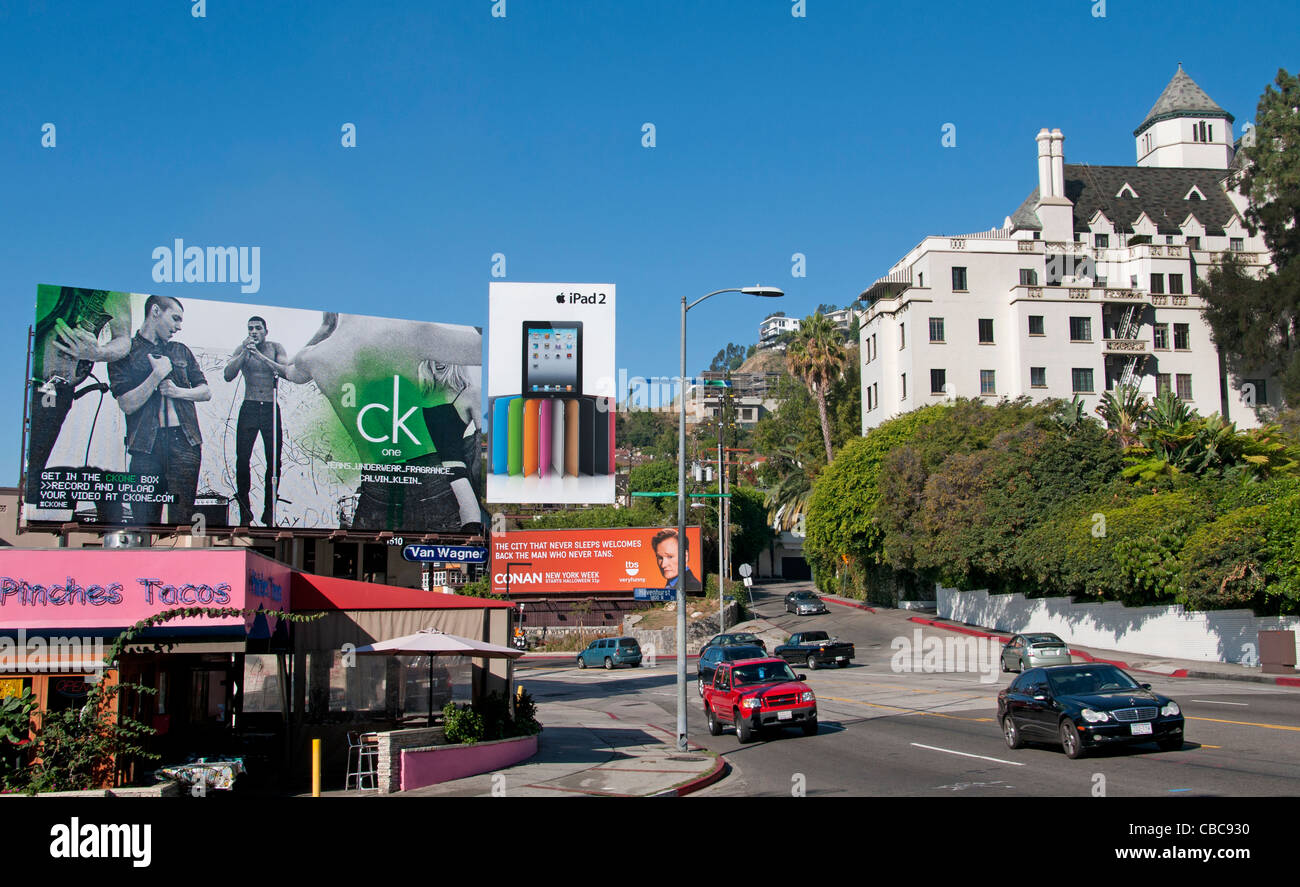 Sunset Boulevard Beverly Hills Los Angeles Vereinigte Staaten von Amerika amerikanische USA Stockfoto
