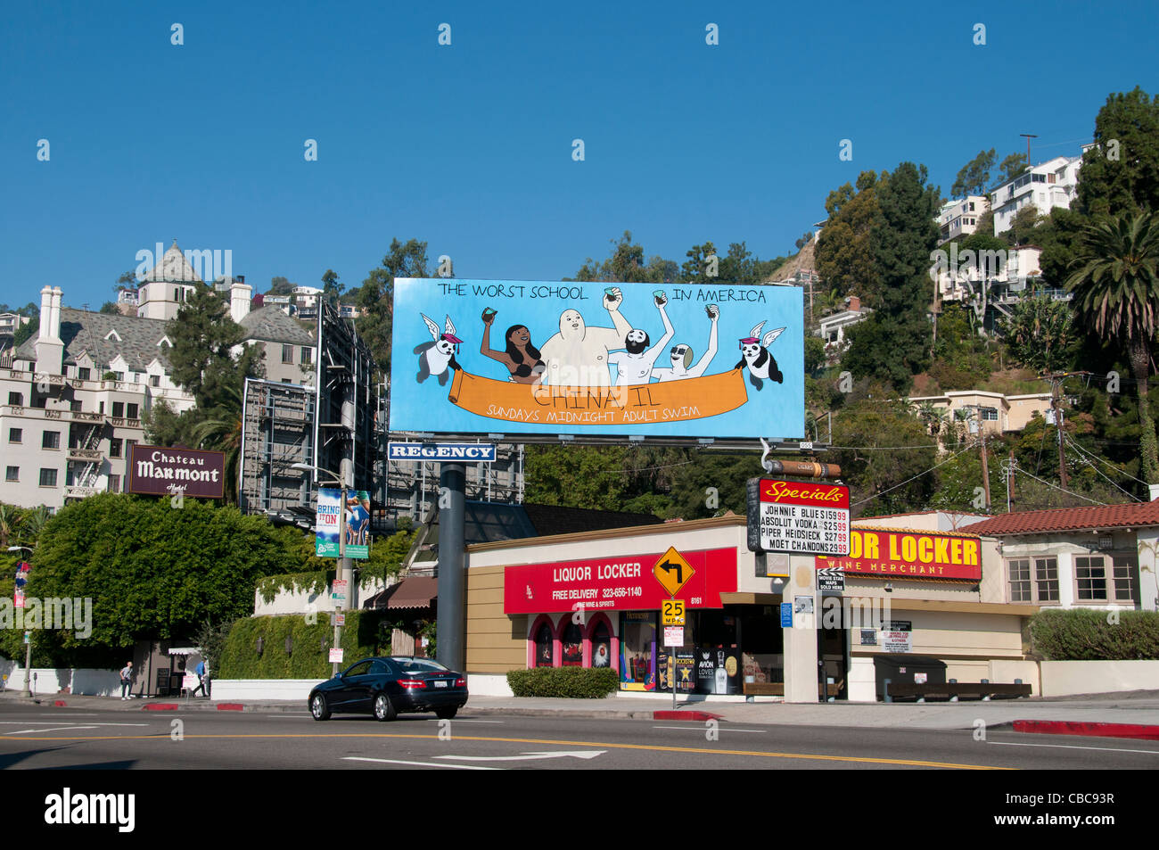 Sunset Boulevard Beverly Hills Los Angeles Vereinigte Staaten von Amerika amerikanische USA Stockfoto