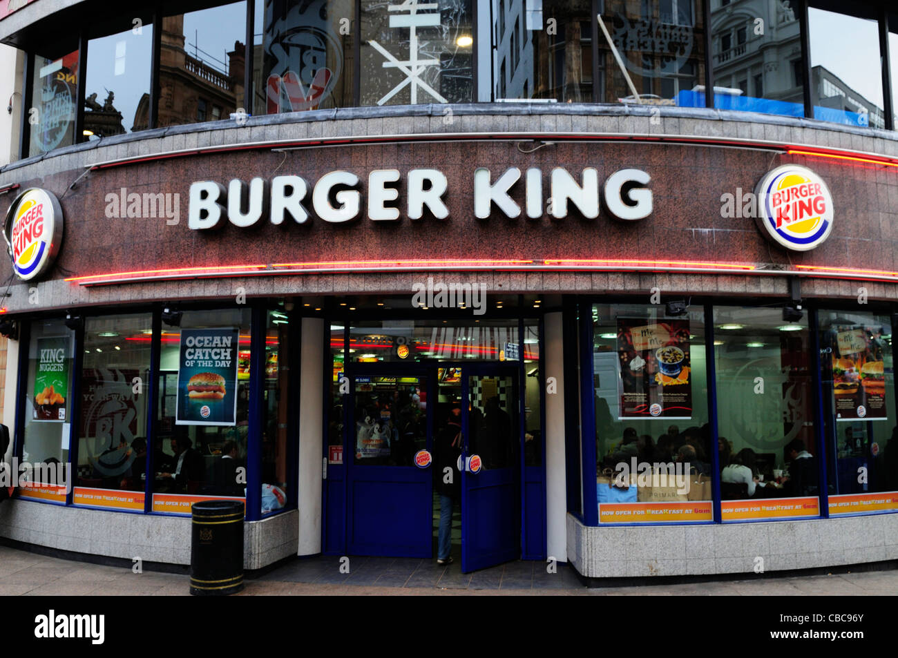 Burger King Restaurant, Leicester Square, London, England, UK Stockfoto