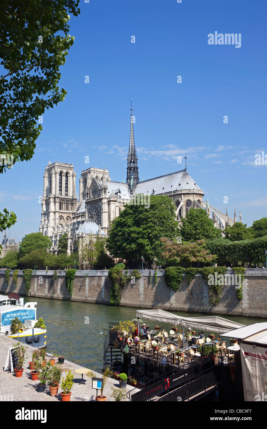 Frankreich, Paris, Fluss Seine und Notre Dame Stockfoto