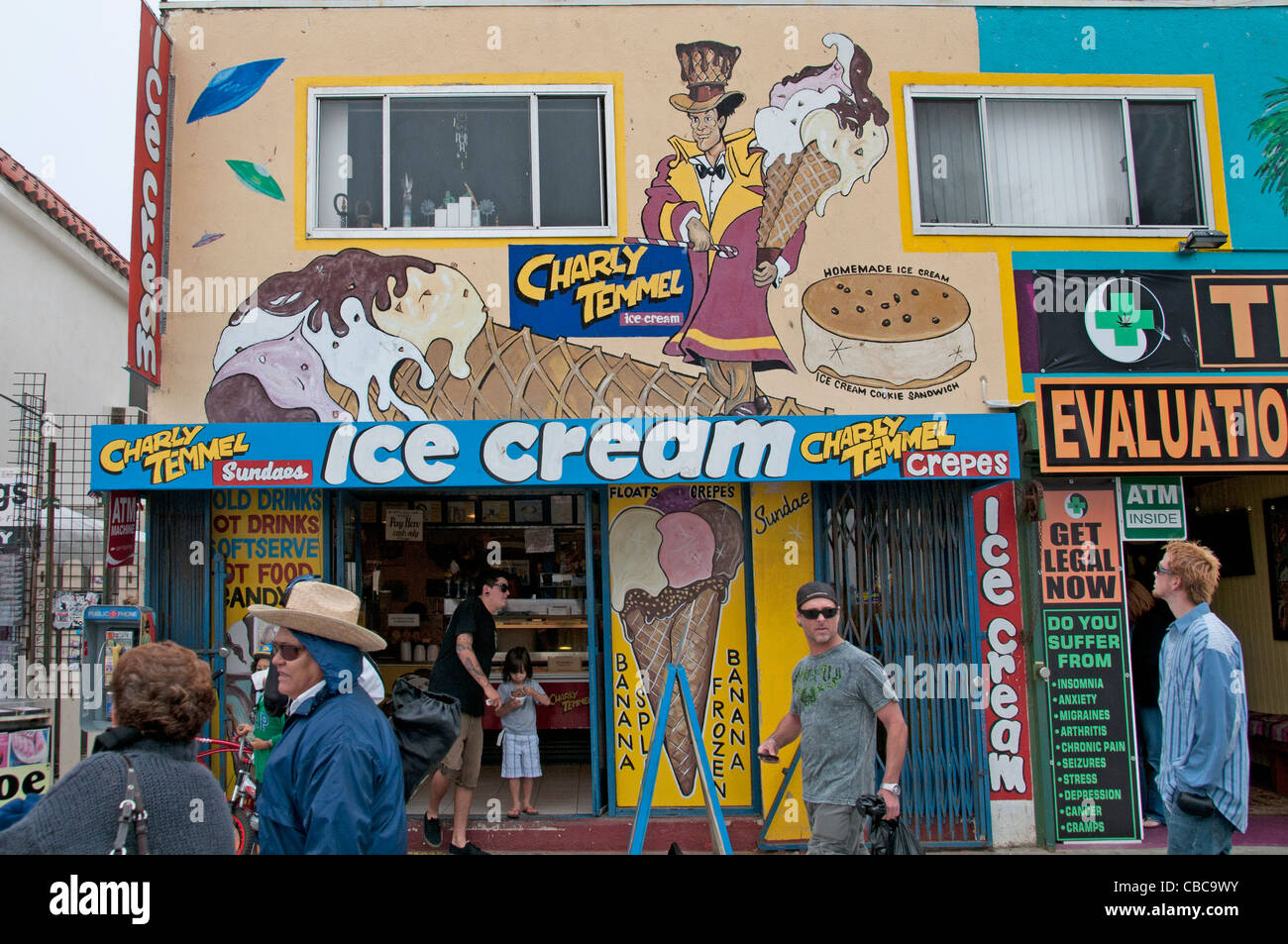 Ice Cream Venice Beach Kalifornien USA Promenade Stockfoto