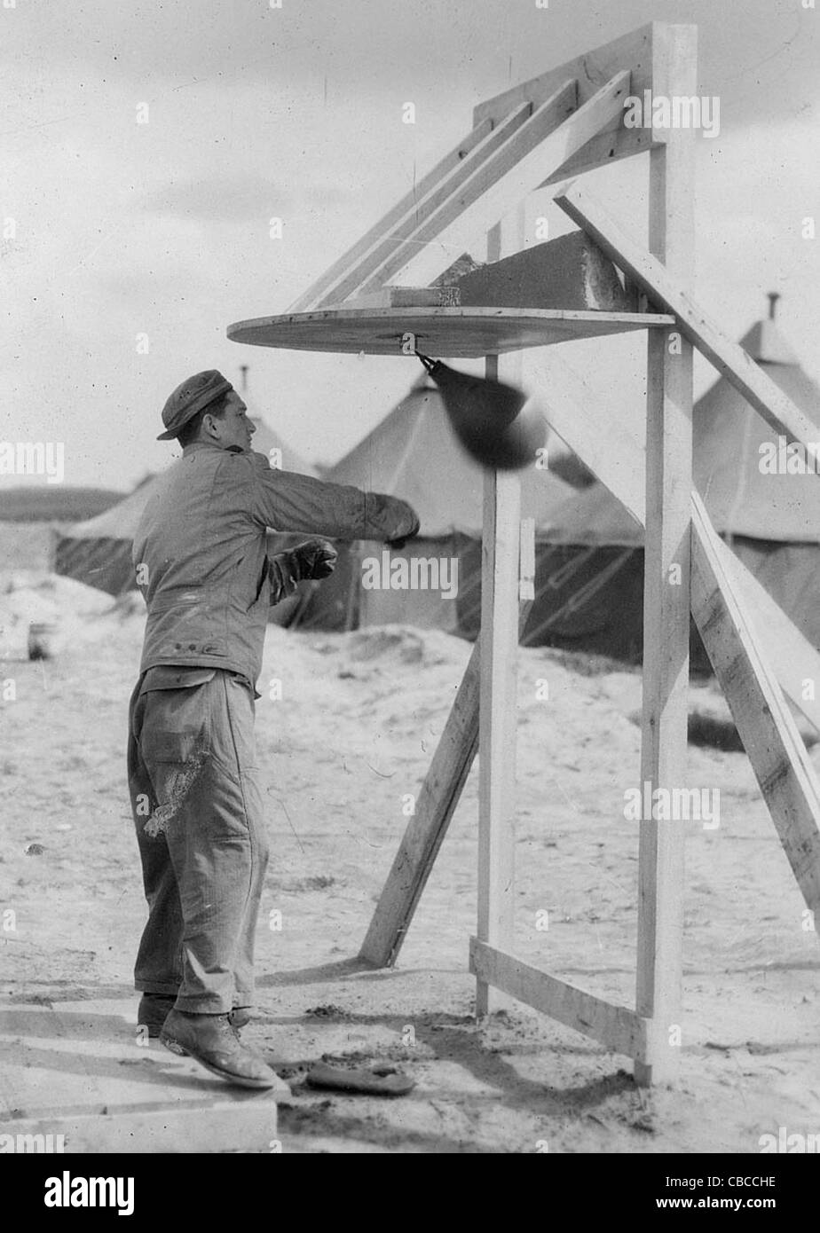 Ein US-Flieger-Boxen zum Entspannen während WW11. Stockfoto