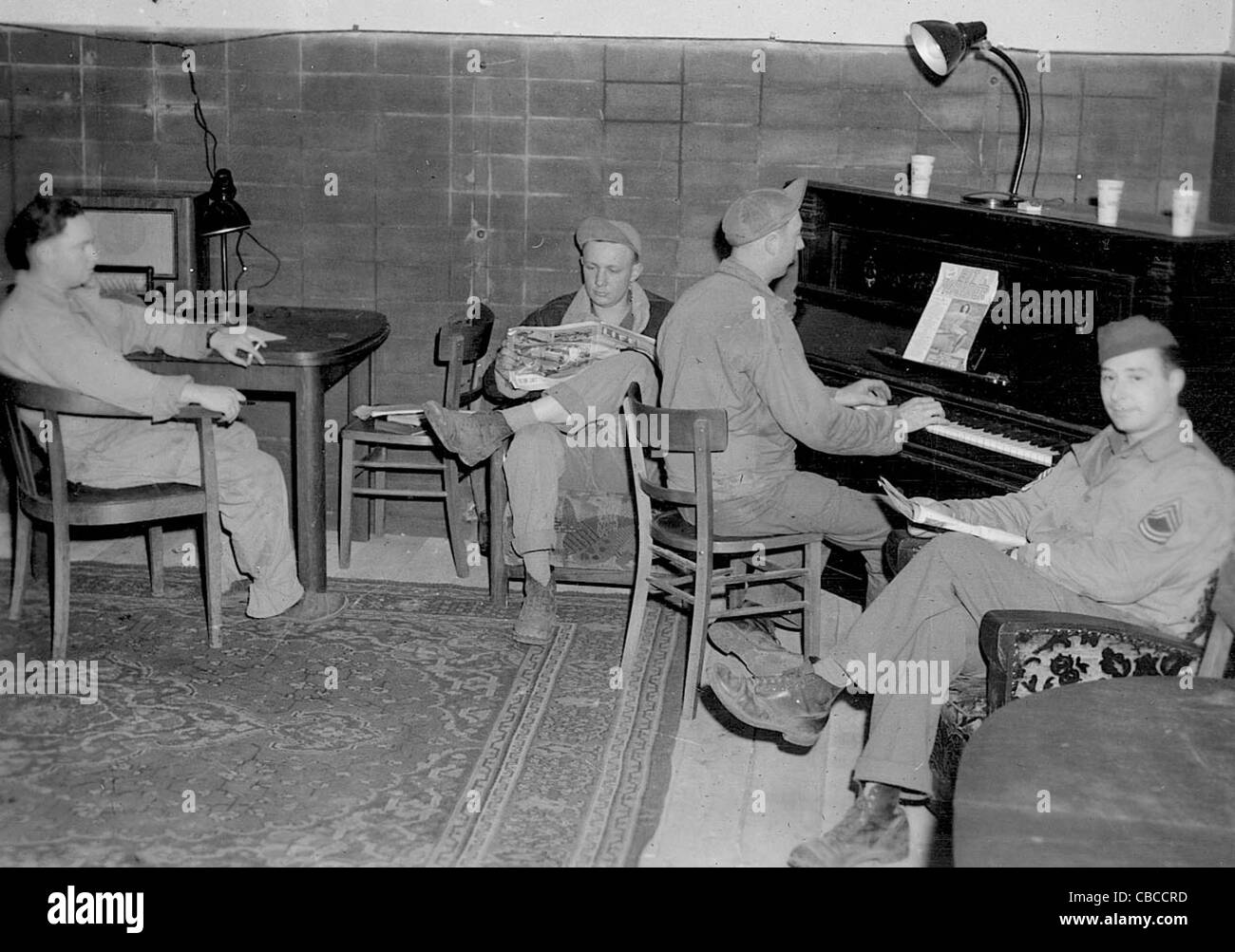 USAAF Flieger Rest zwischen den Missionen. WW11 Stockfoto