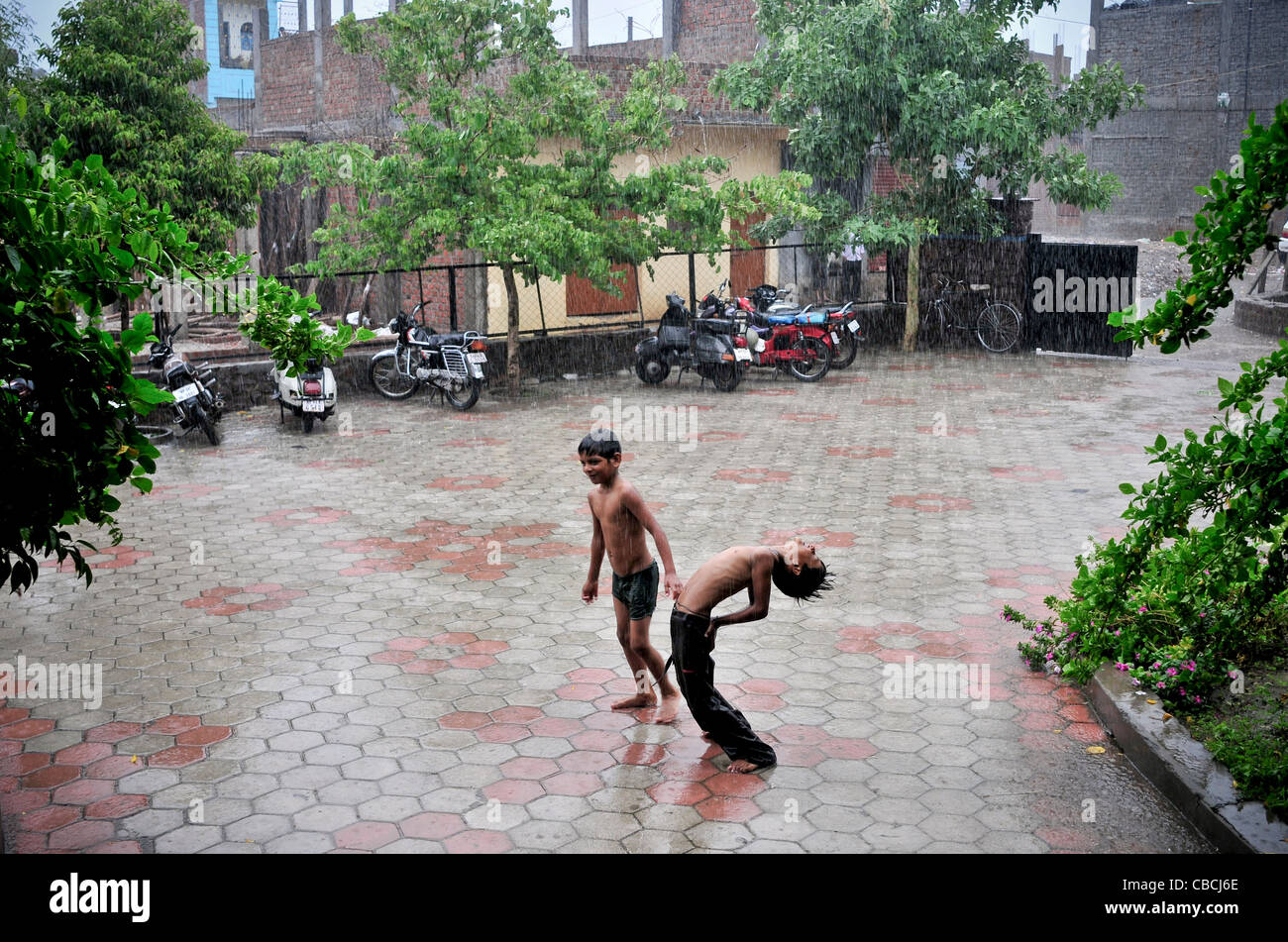 Monsunregen, Indien, Bhopal Stockfoto