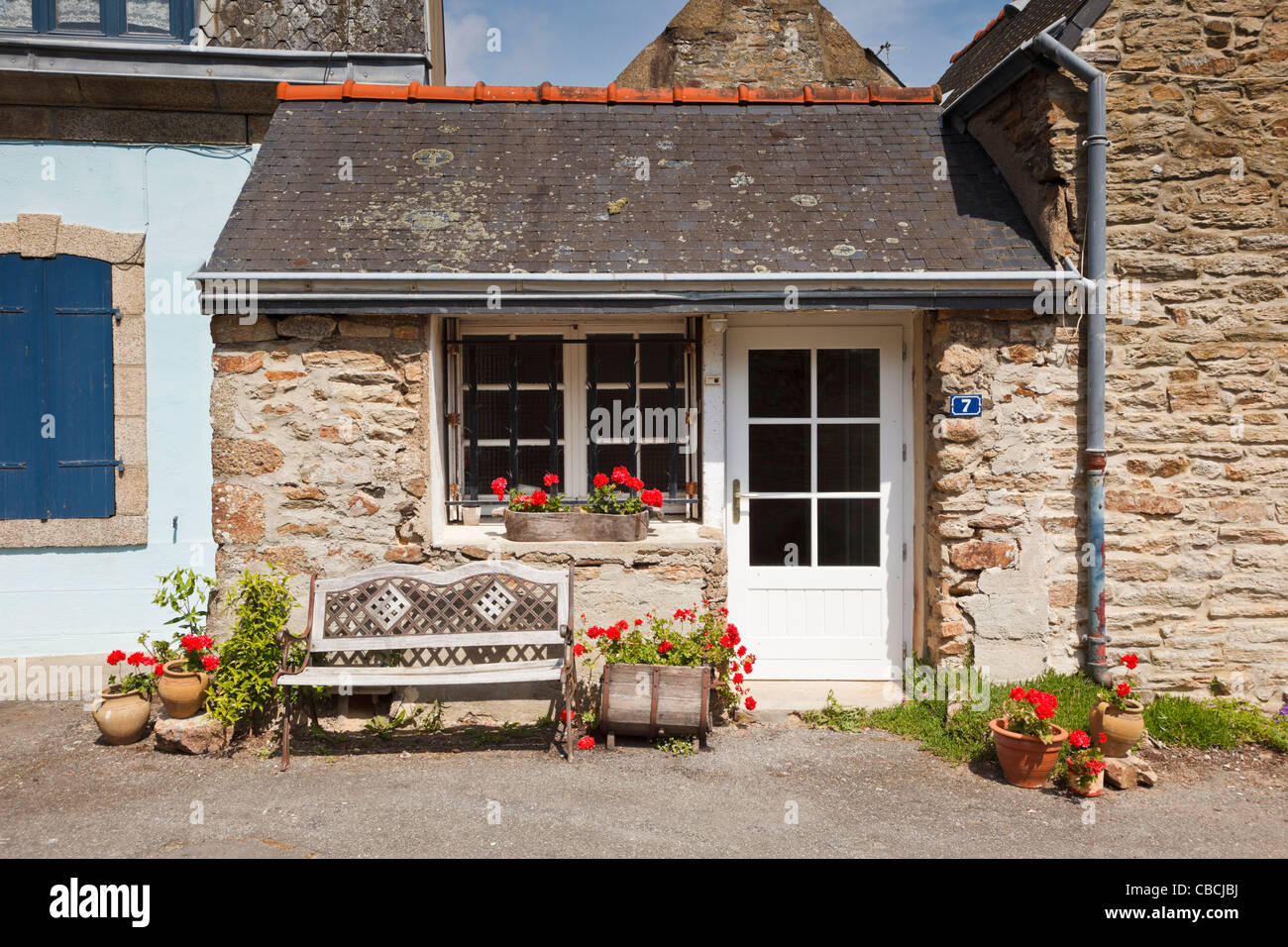 Ungewöhnliches kleines Haus in Concarneau, Finistere, Bretagne, Frankreich Stockfoto