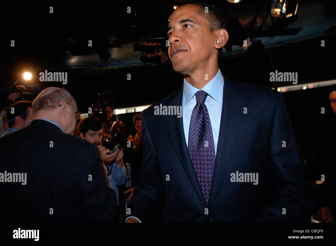 Präsidentschafts Kandidat Illinois Senator Barack Obama spricht über die Wirtschaft Stockfoto