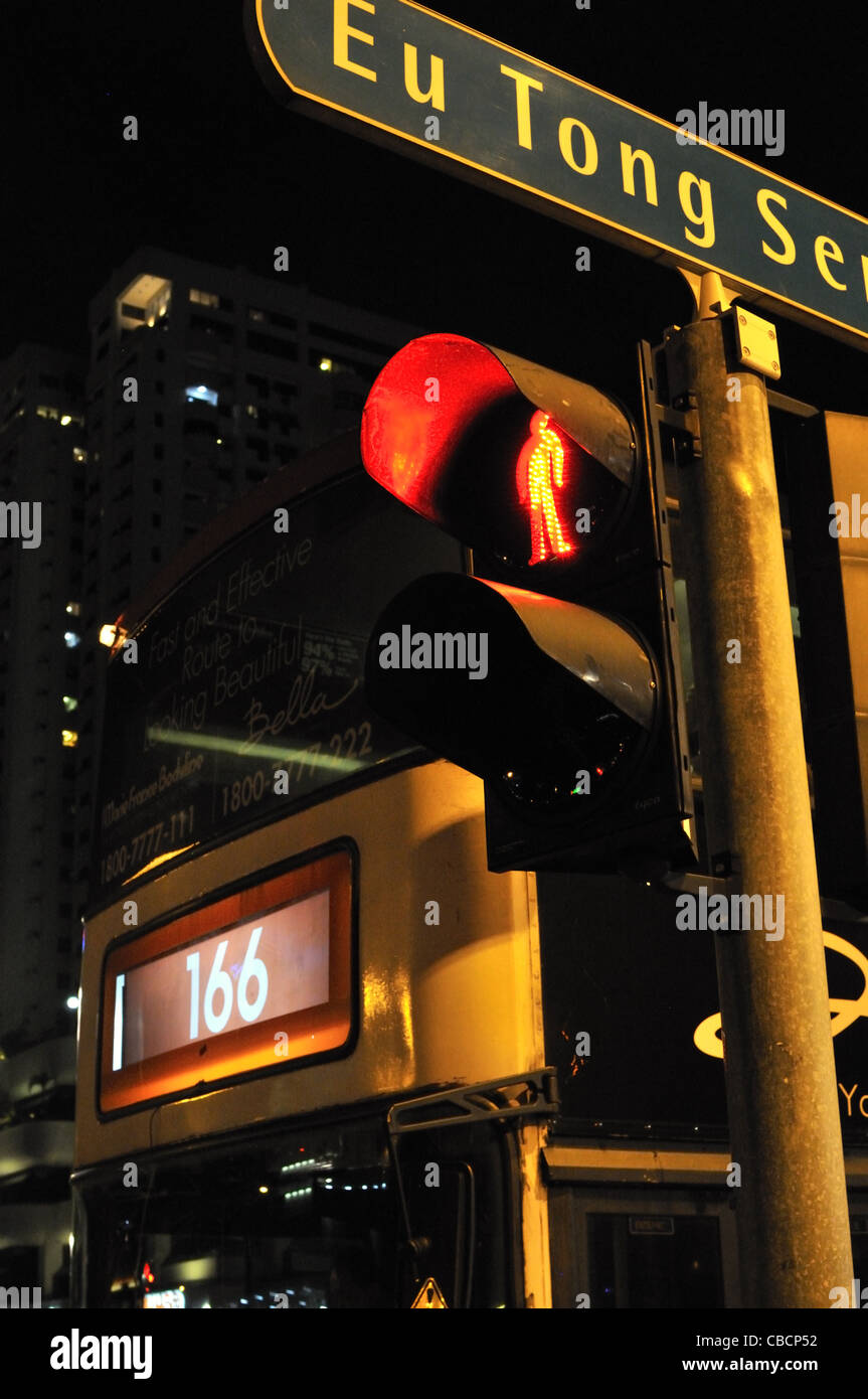 Singapur bei Nacht Details. Stockfoto