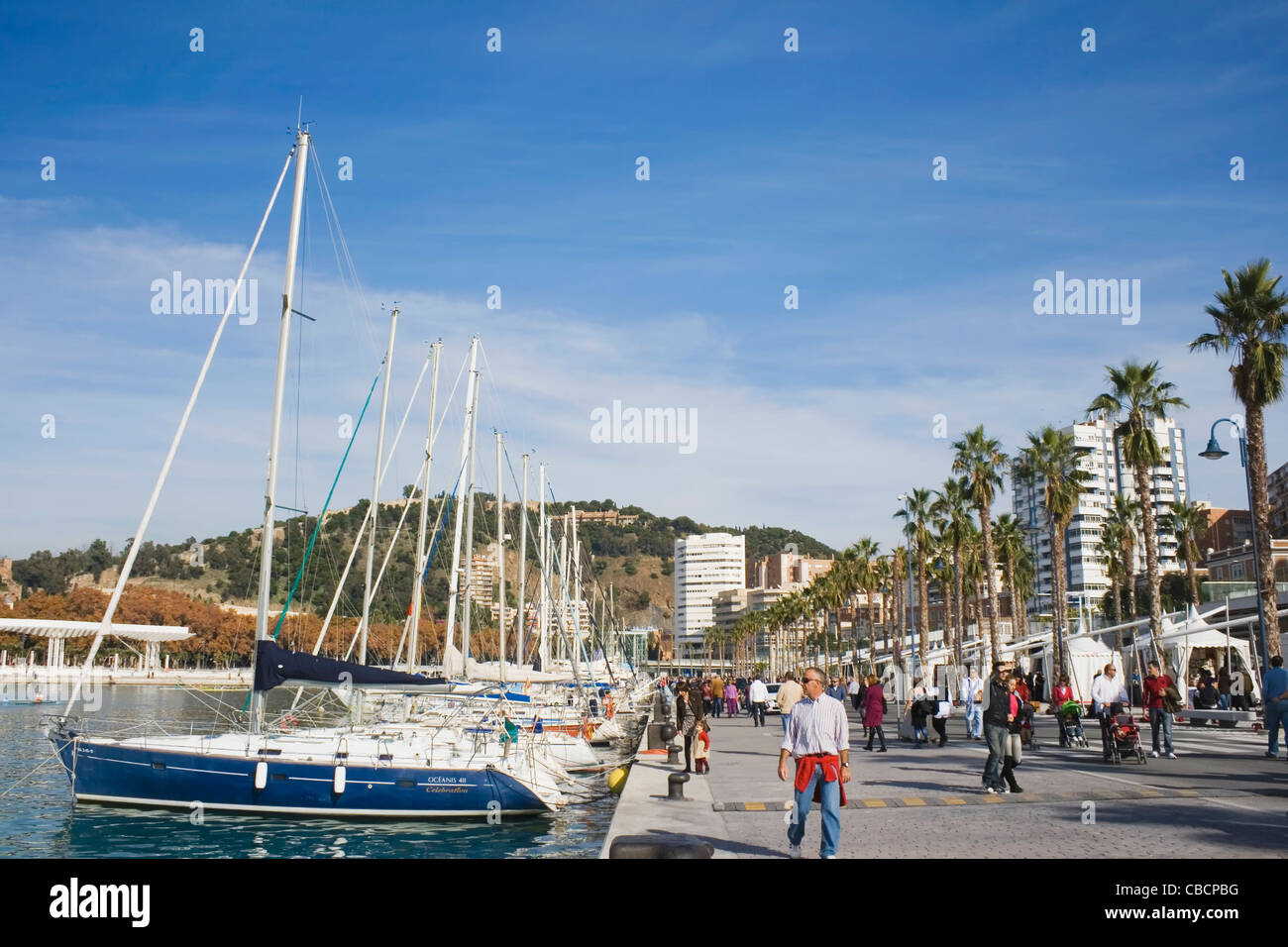 Neu renovierte Hafen von Málaga, Costa Del Sol, Andalusien, Spanien. Stockfoto