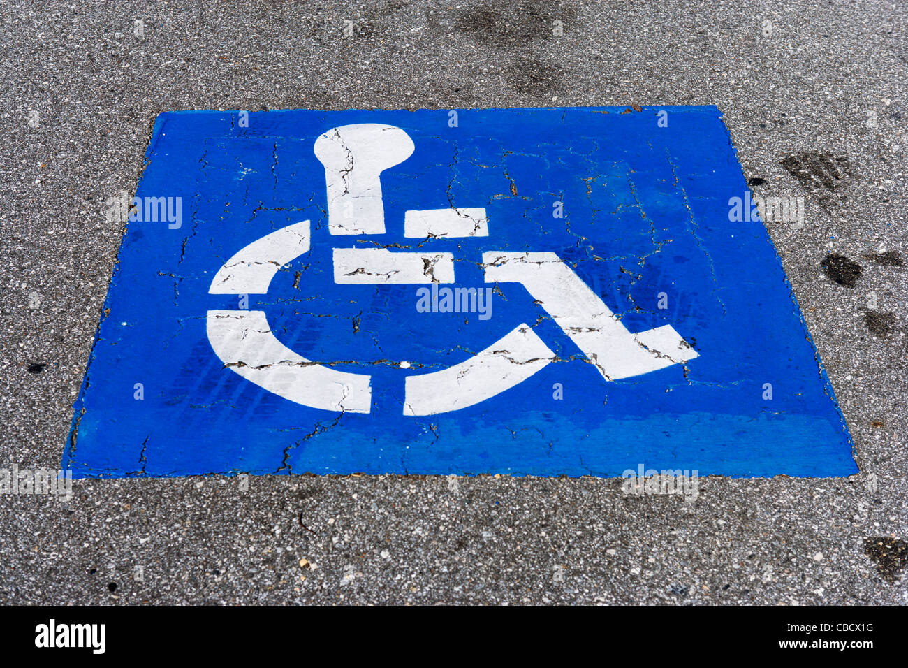 Behindertenparkplatz, Florida, USA Stockfoto