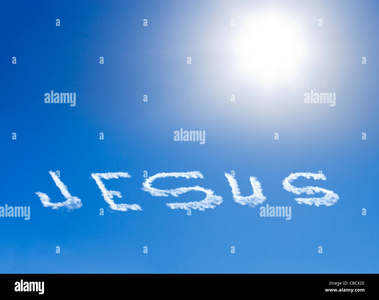 Jesus im Himmel schreiben, USA. Stockfoto