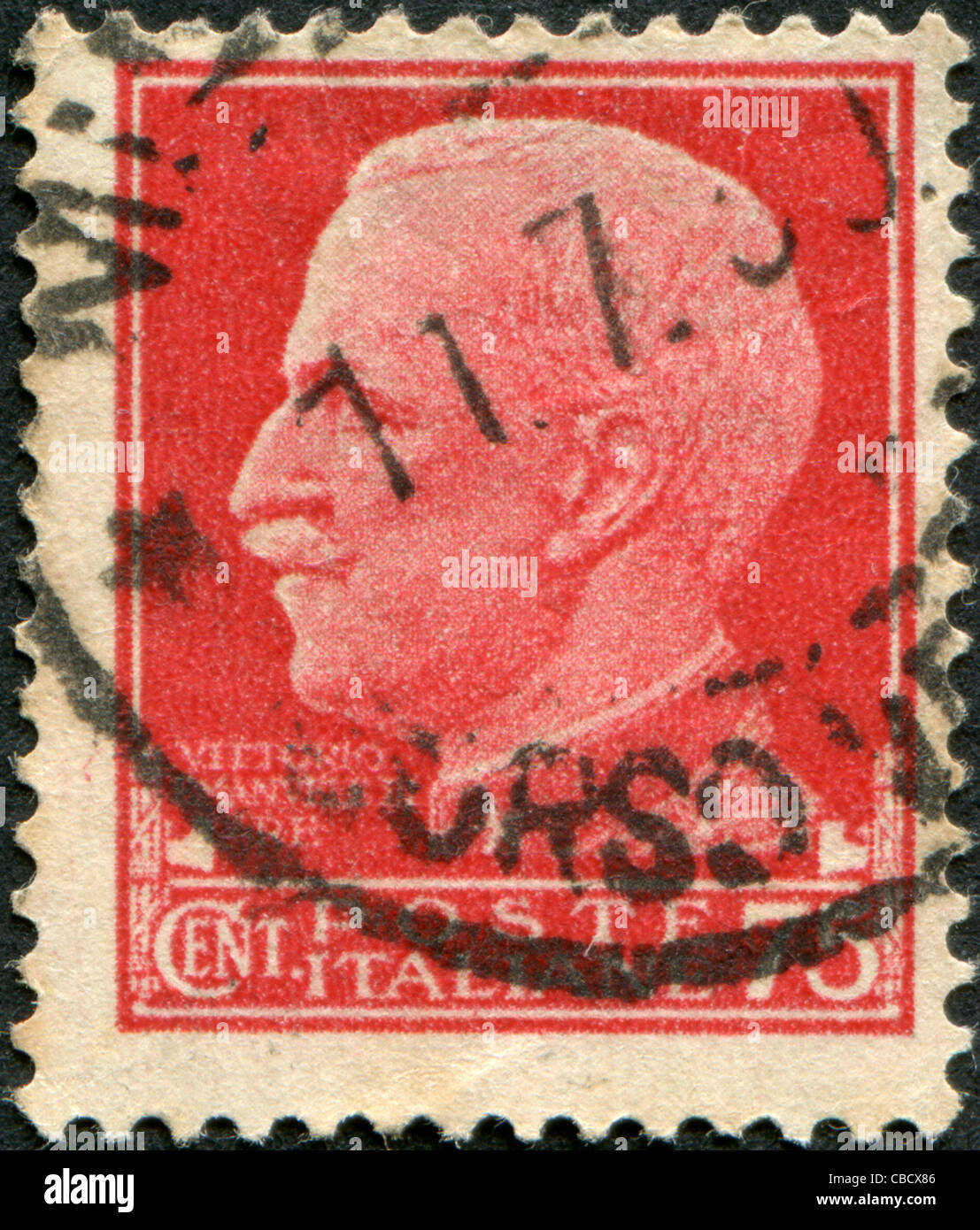 Italien - ca. 1929: Eine Briefmarke gedruckt in Italien, zeigt den König von Italien Victor Emmanuel III, ca. 1929 Stockfoto