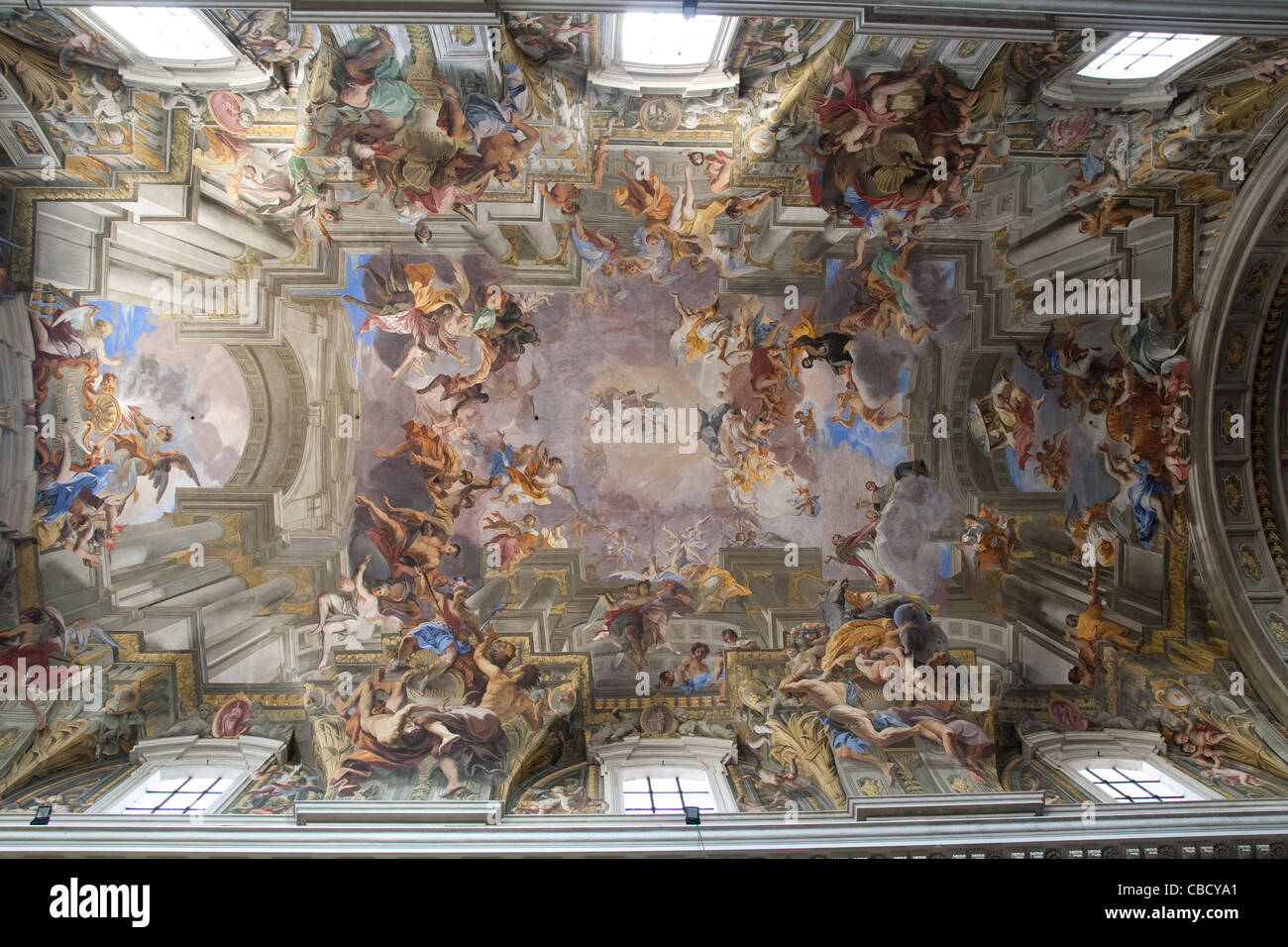 Decke Fresko von Andrea Pozzo 1642-1709 in Chiesa di Sant Ignazio di Loyola Kirche; Rom, Italien Stockfoto