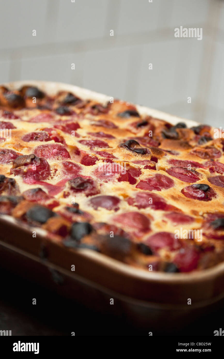 Kirsch-clafoutis Stockfoto