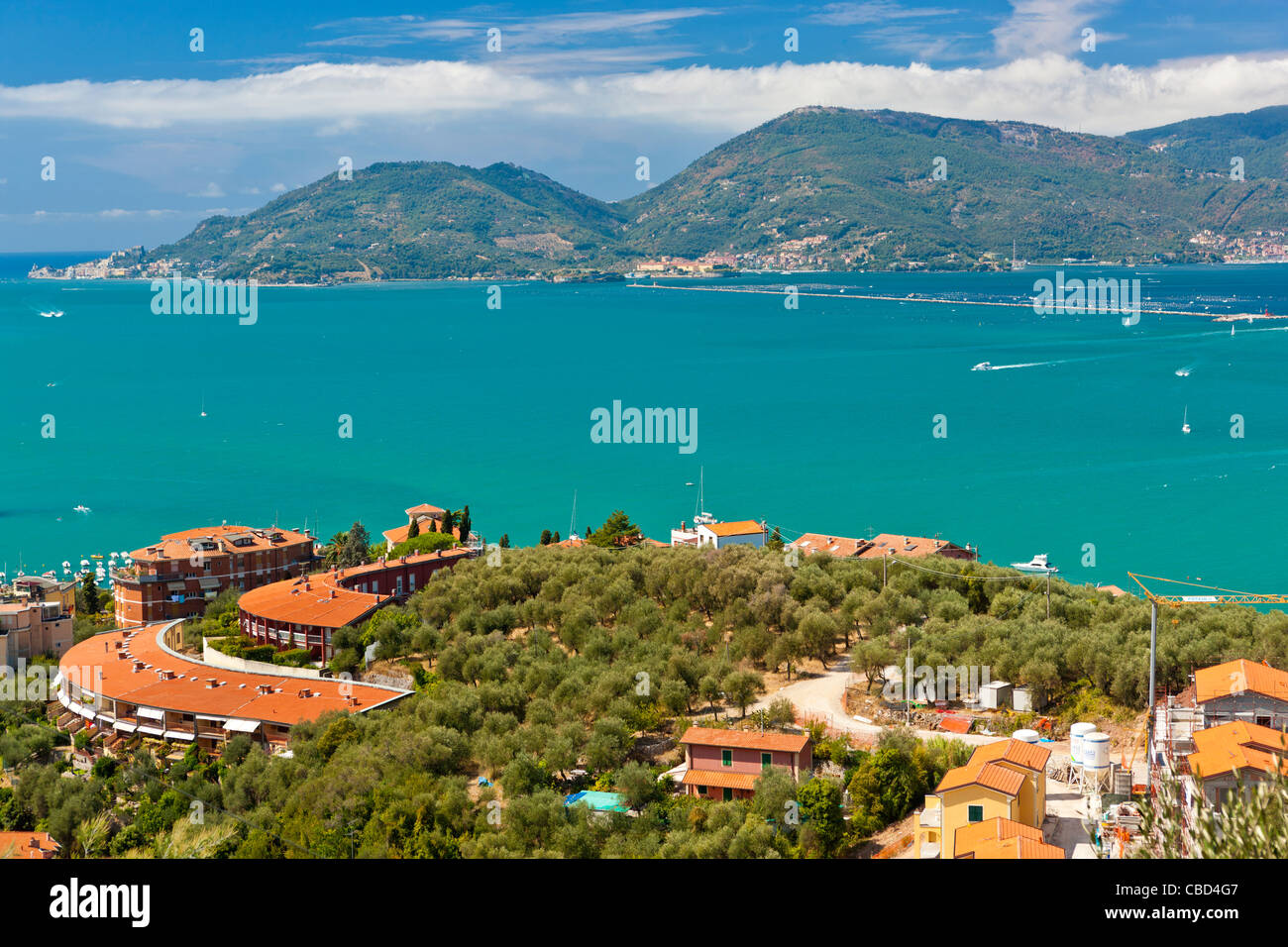 Lerici und der Golf von La Spezia, Provinz La Spezia, Ligurien, Italien, Europa Stockfoto