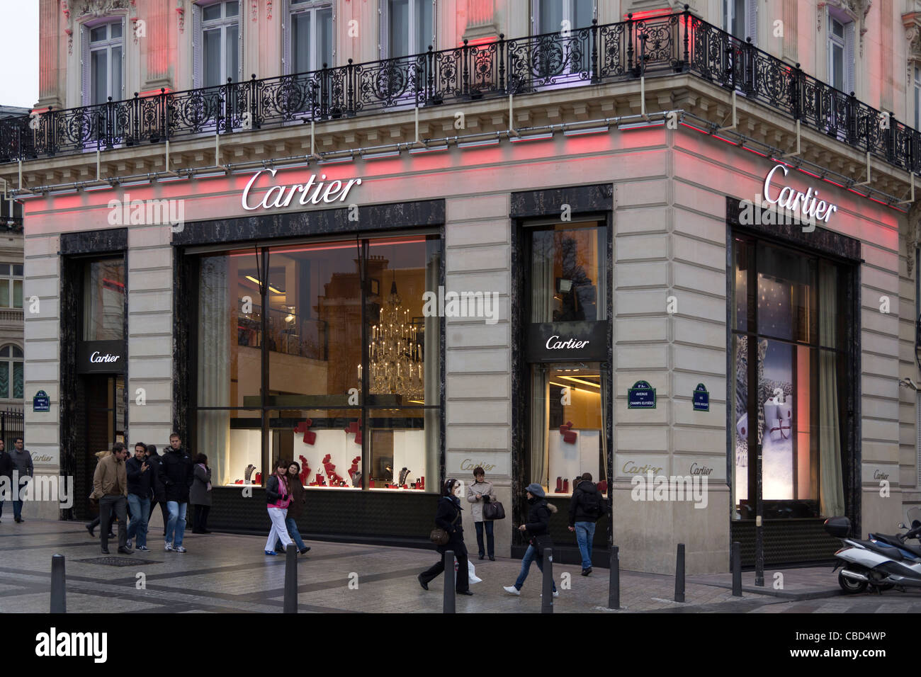 Cartier speichern, Avenue des Champs-Élysées, Paris, Île-de-France, Frankreich Stockfoto