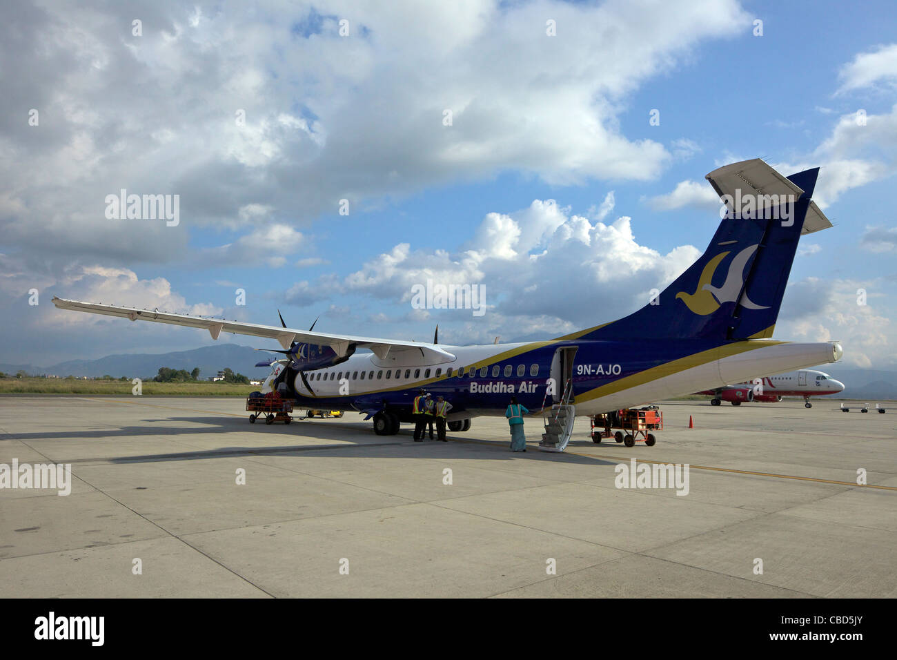 Buddha Air, Tribhuvan International Airport, Kathmandu, Nepal, Asien Stockfoto