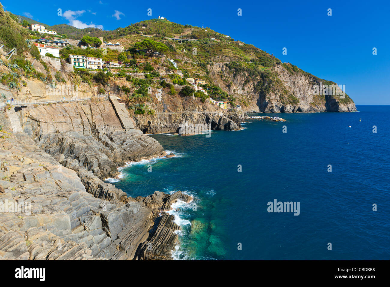 Ein Wanderweg von Riomaggiore nach Manarola Stockfoto