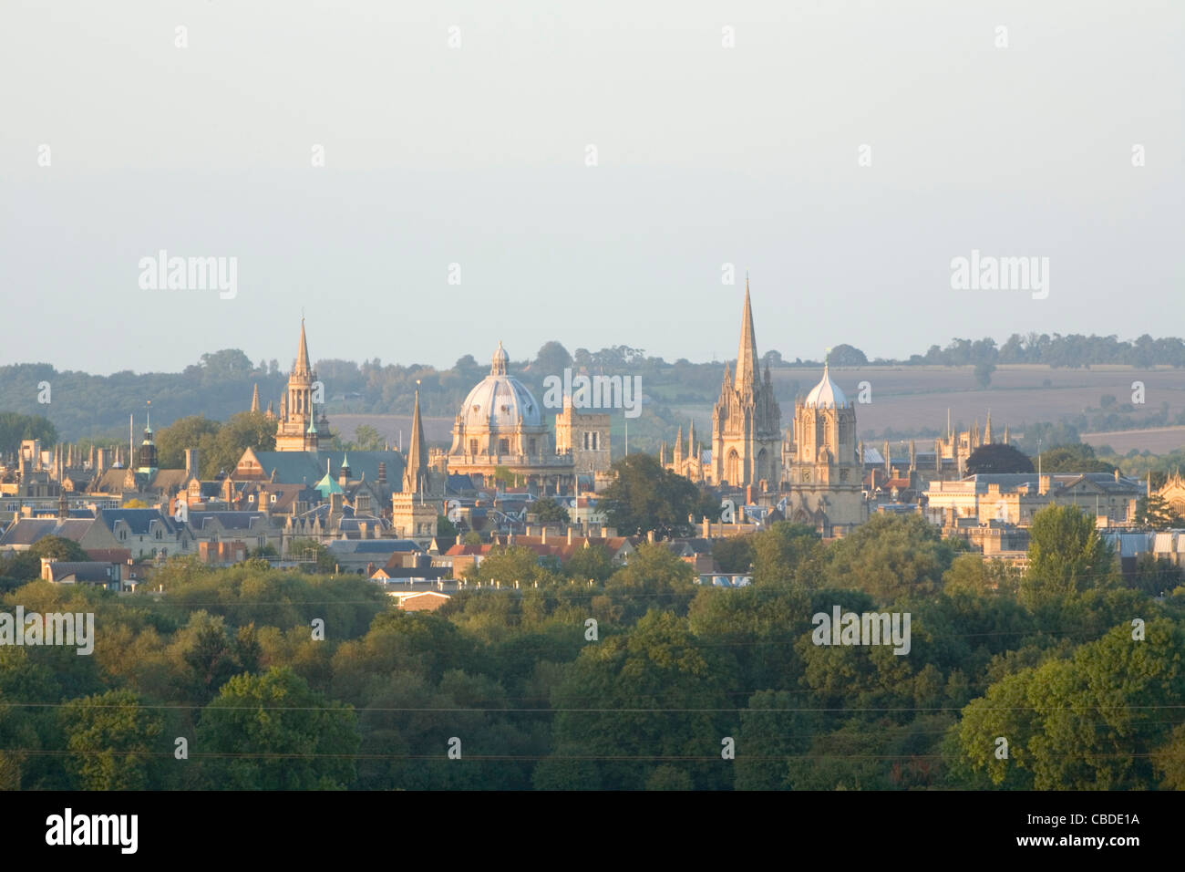 Oxford City Skyline zeigt die "Dreaming Spires" der Universität von Oxford. Oxfordshire. England Stockfoto
