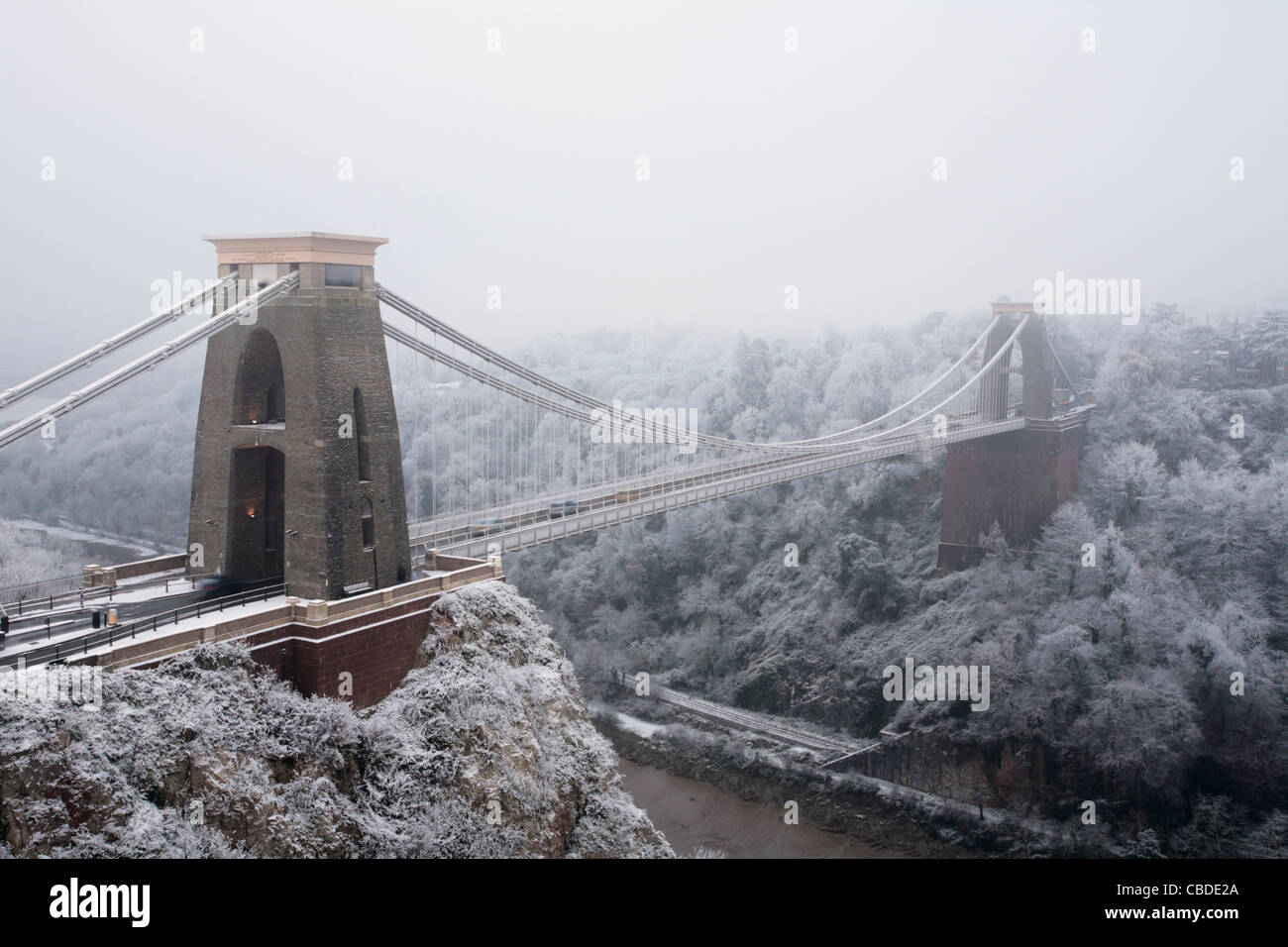 Clifton Suspension Bridge. Winter. Bristol. England. VEREINIGTES KÖNIGREICH. Stockfoto