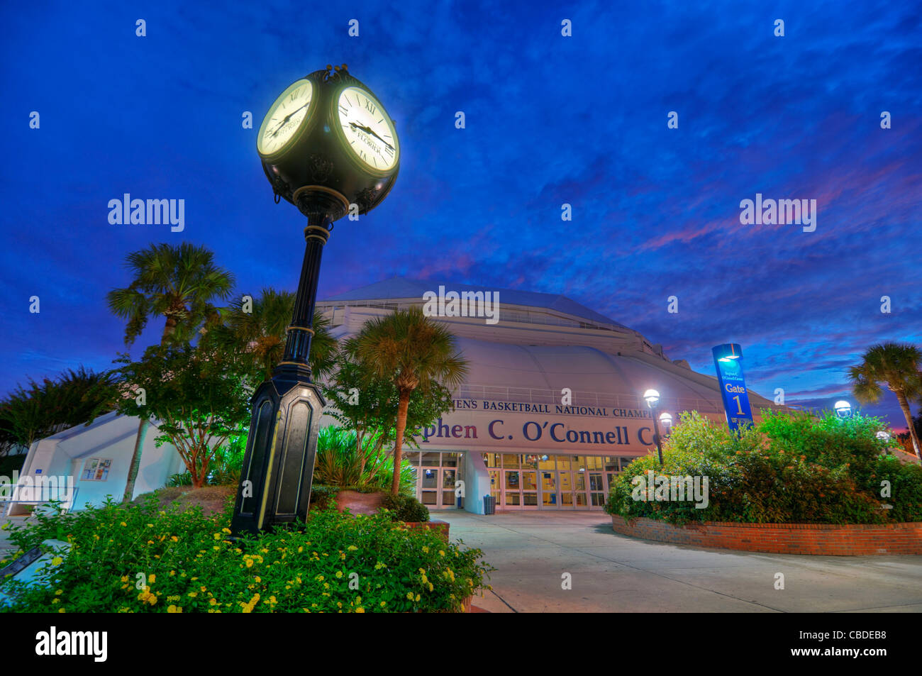 High Dynamic Range Image des Campus der University of Florida The Stephen C. O' Connell Center Gainesville Florida. Stockfoto