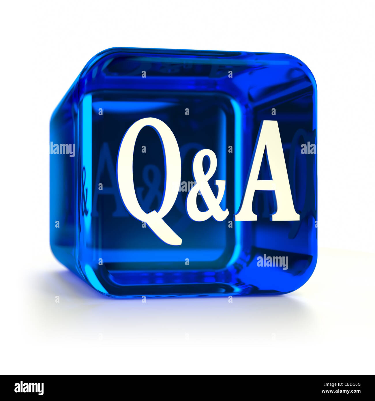 Blaue Q&A-Computer-Symbol. Teil von einem Symbolsatz. Stockfoto
