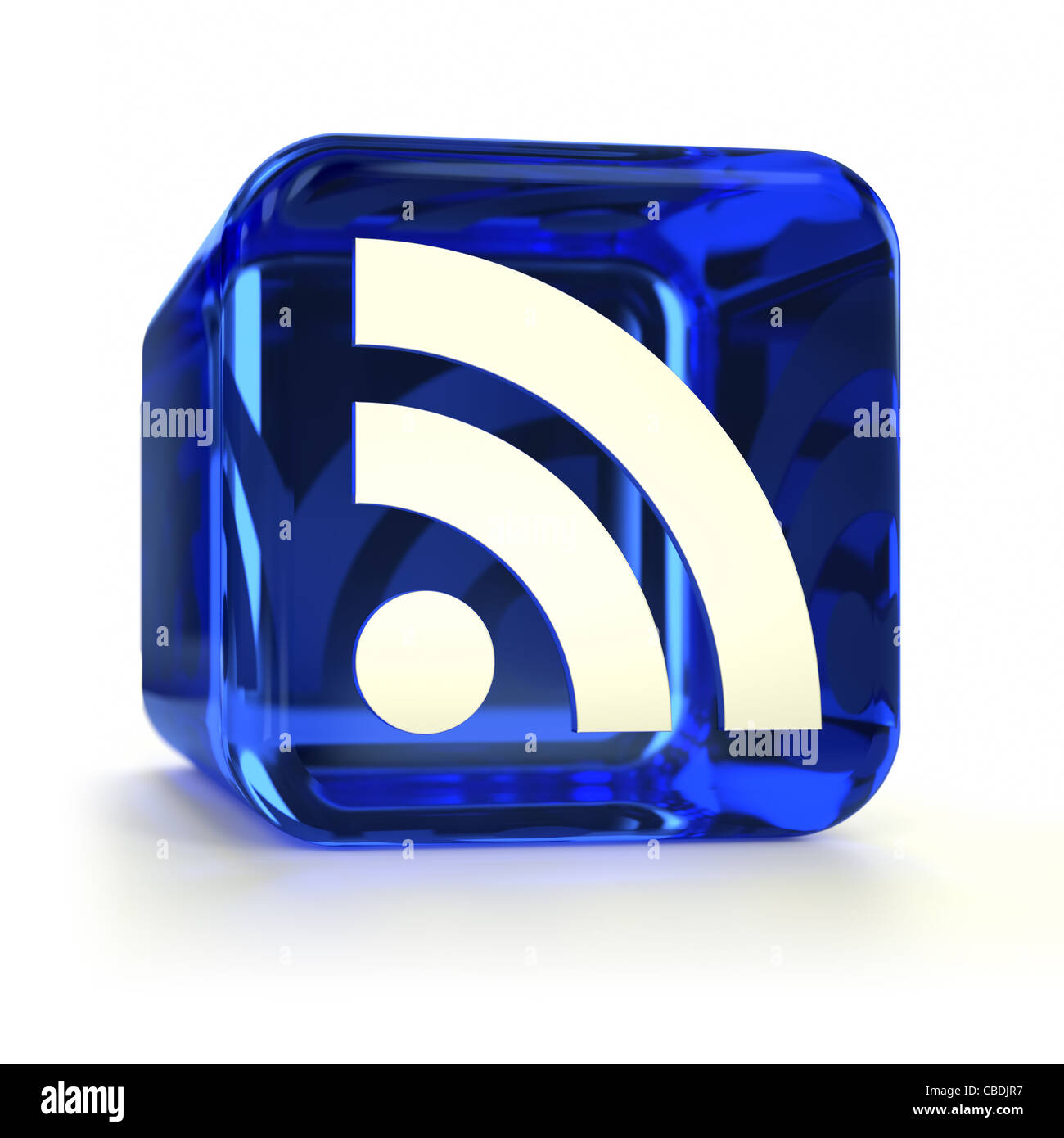 Blaue RSS-Computer-Symbol. Teil von einem Symbolsatz. Stockfoto
